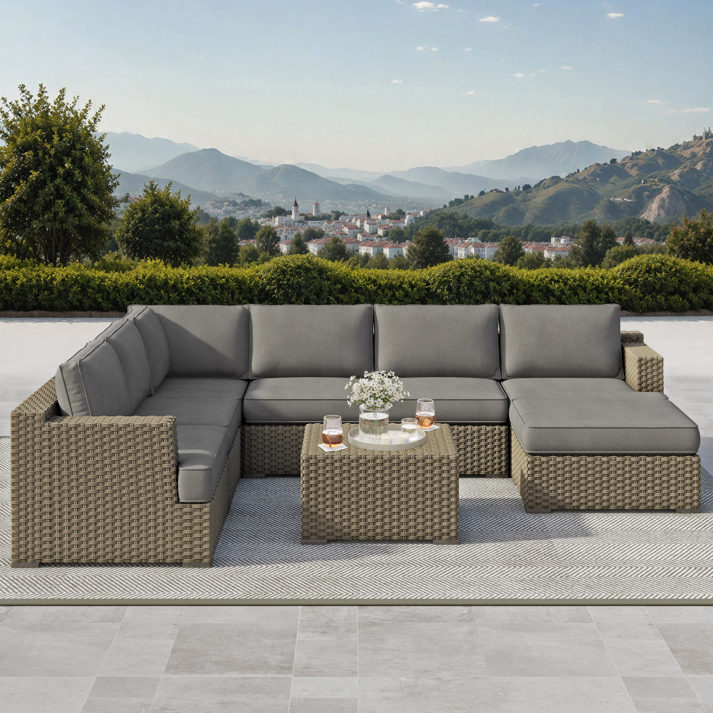 Niko Heritage 8-piece Patio Sectional Conversation Set | Costco