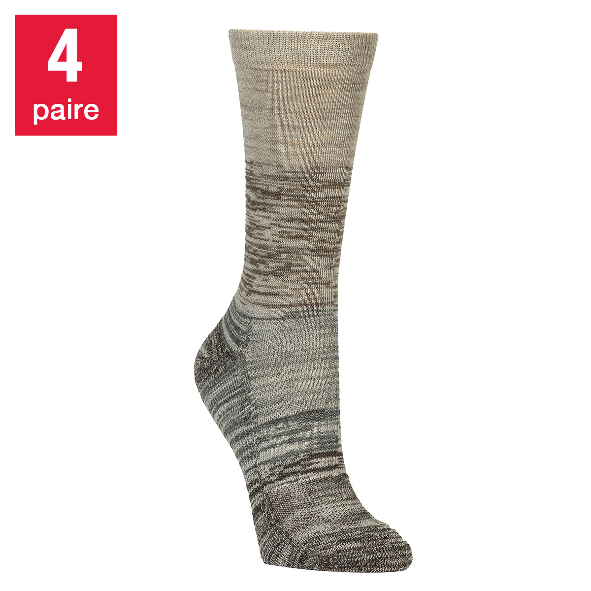 Kirkland Signature - Chaussettes mi-mollet en  laine mérino pour femmes, 4-paires
