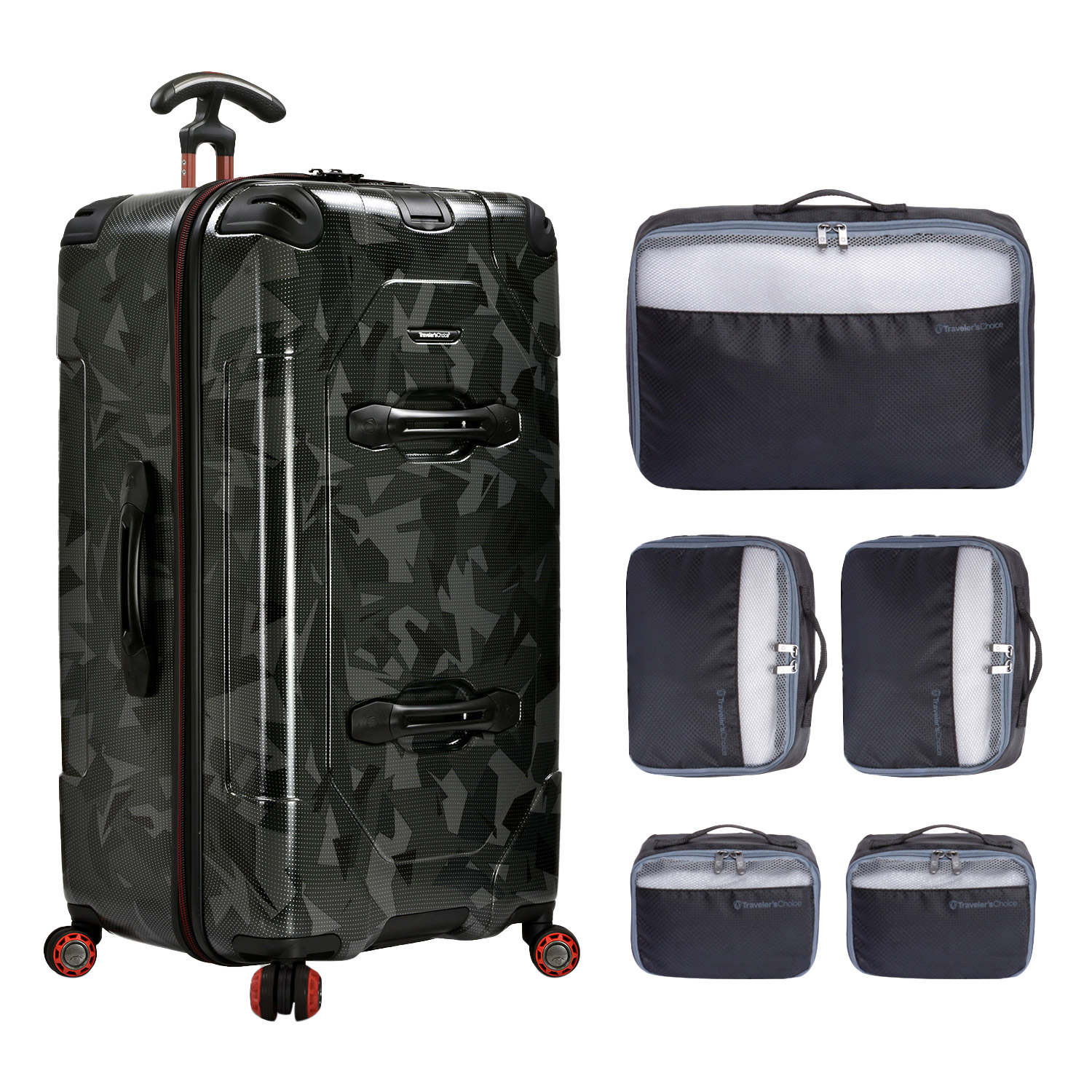 Traveler’s Choice 30" MaxPorter II Hardside Check-in Trunk Spinner with 5-piece Packing Cubes