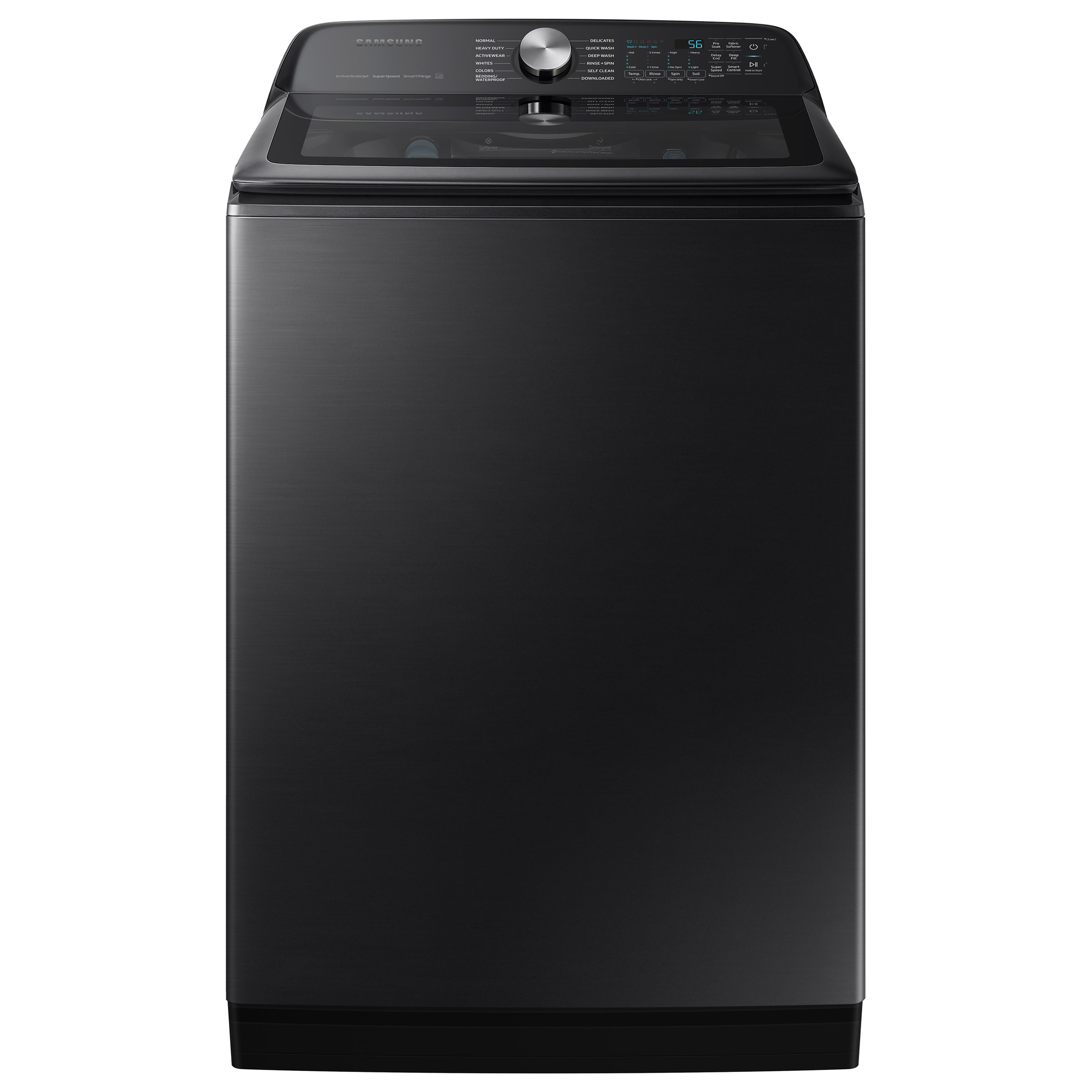 Samsung 27.5 in. 6.0 cu. ft. Black Stainless Steel Top Load Washer with SuperSpeed and EasyAccess Drum