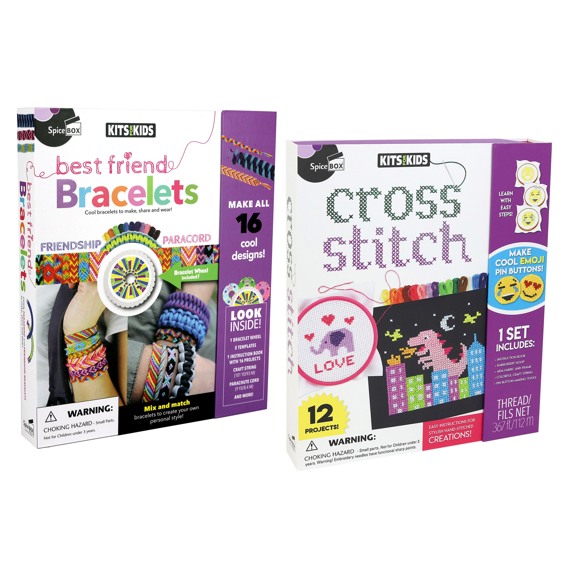 SpiceBox Kits for Kids Best Friend Bracelets and Cross Stitch