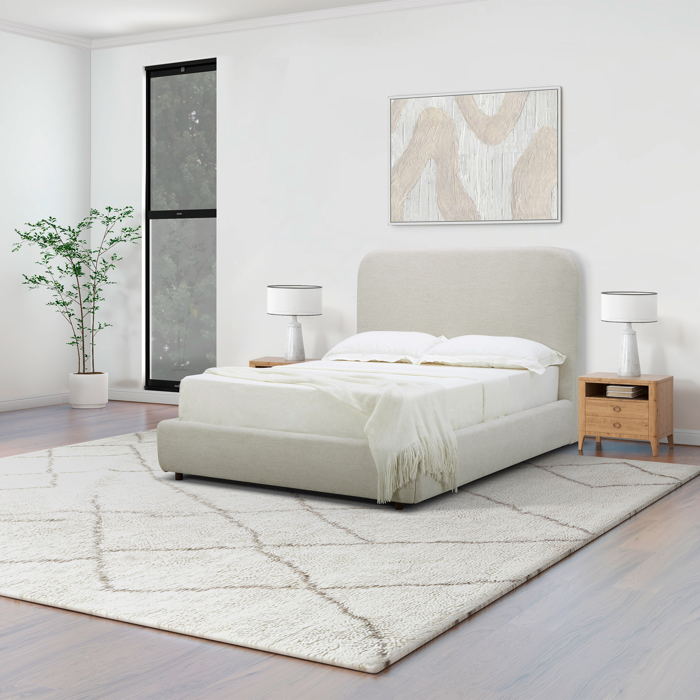 Aiden & Ivy Upholstered Double Bed | Costco