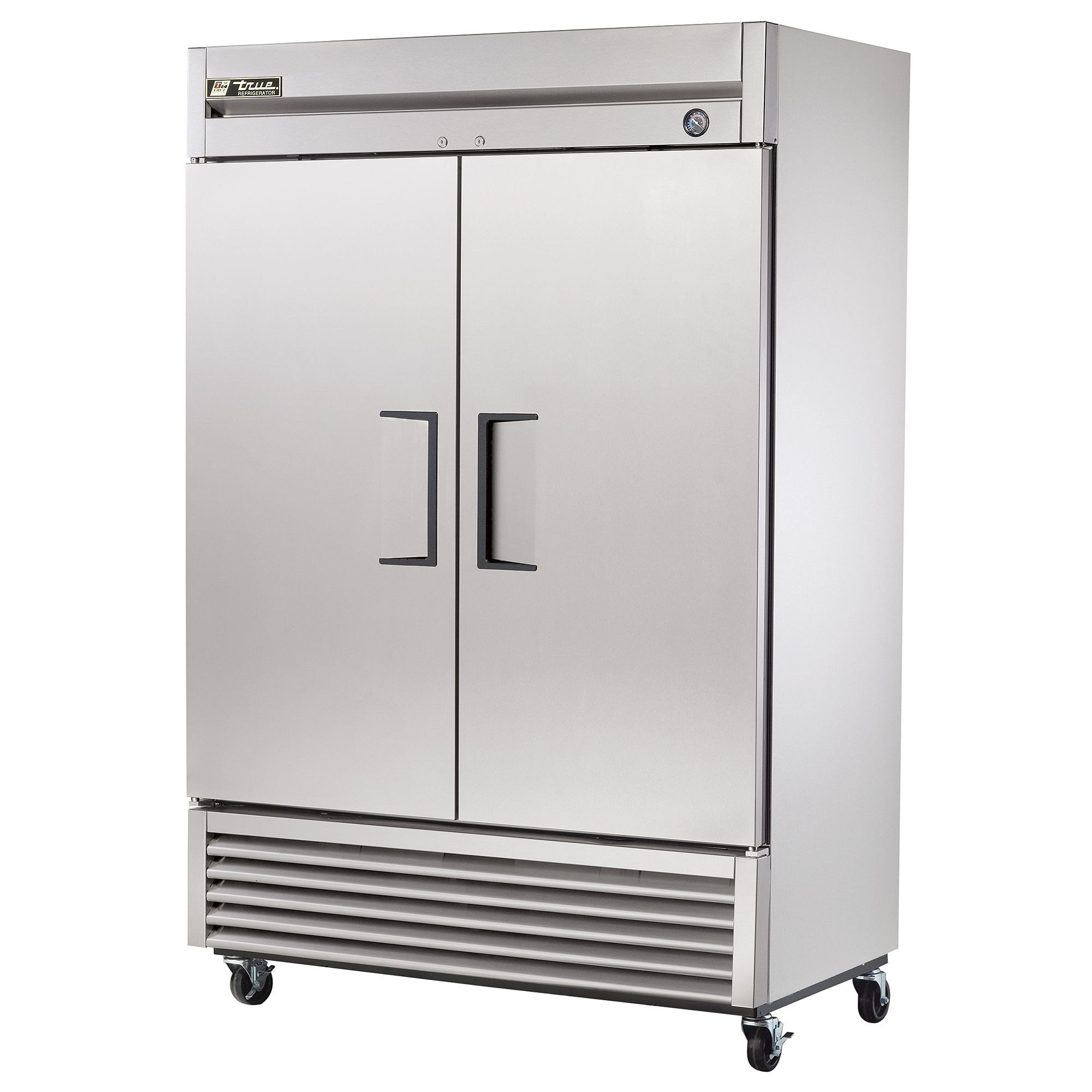 True 54 in. 49 cu ft. Stainless Steel Commercial Reach-in Dual Swing Door Fridge