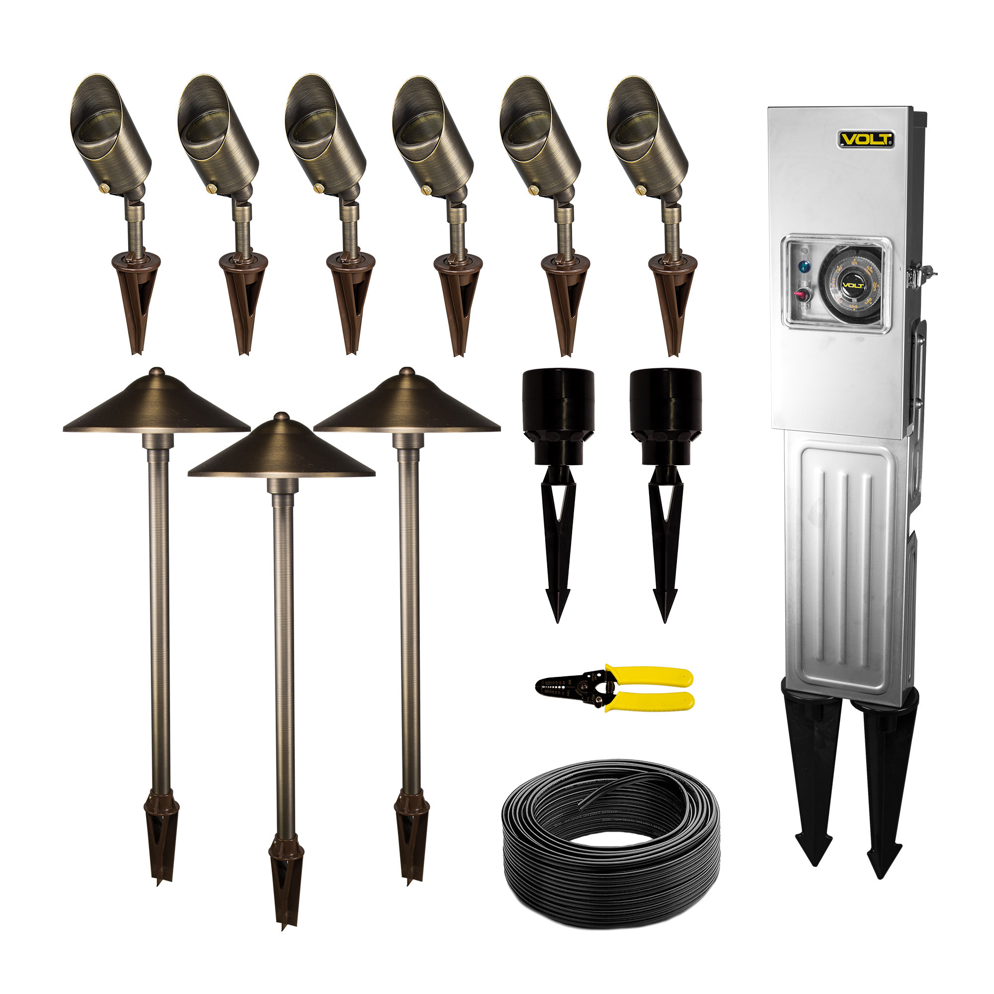 VOLT Landscape Lighting 9-piece Path & Area Light LED Starter Kit