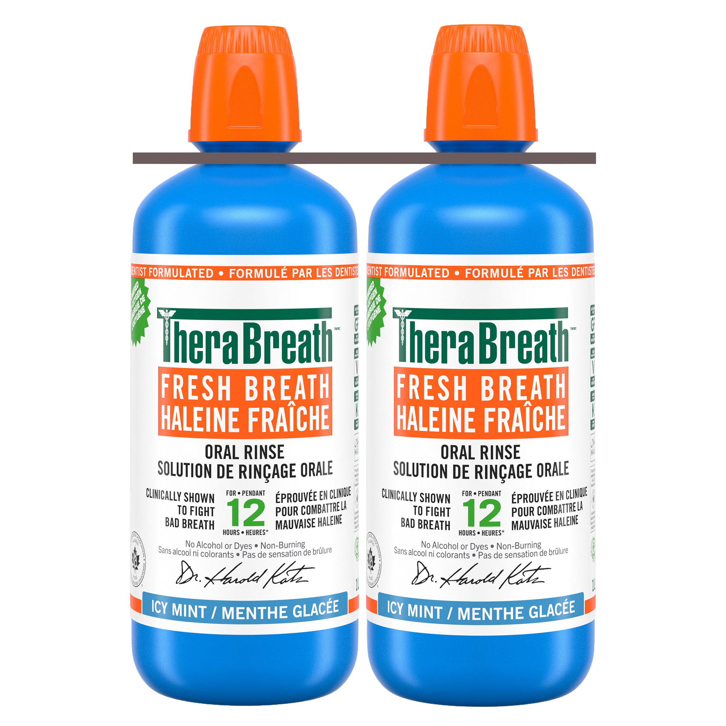 Therabreath Icy Mint Fresh Breath Mouthwash, 2 x 1 L