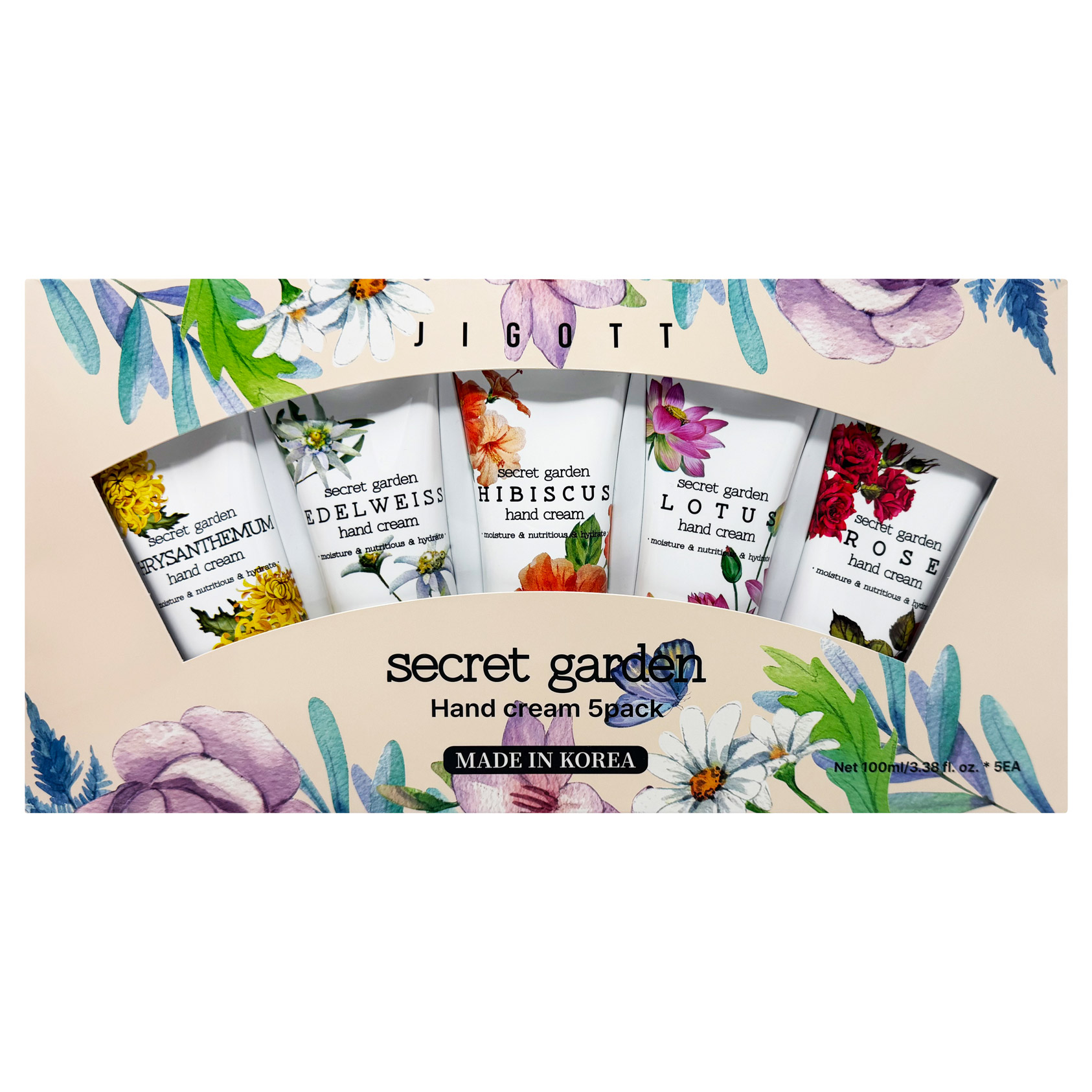 Jigott Secret Garden Hand Cream, 1.69 fl oz, 5-pack | Costco