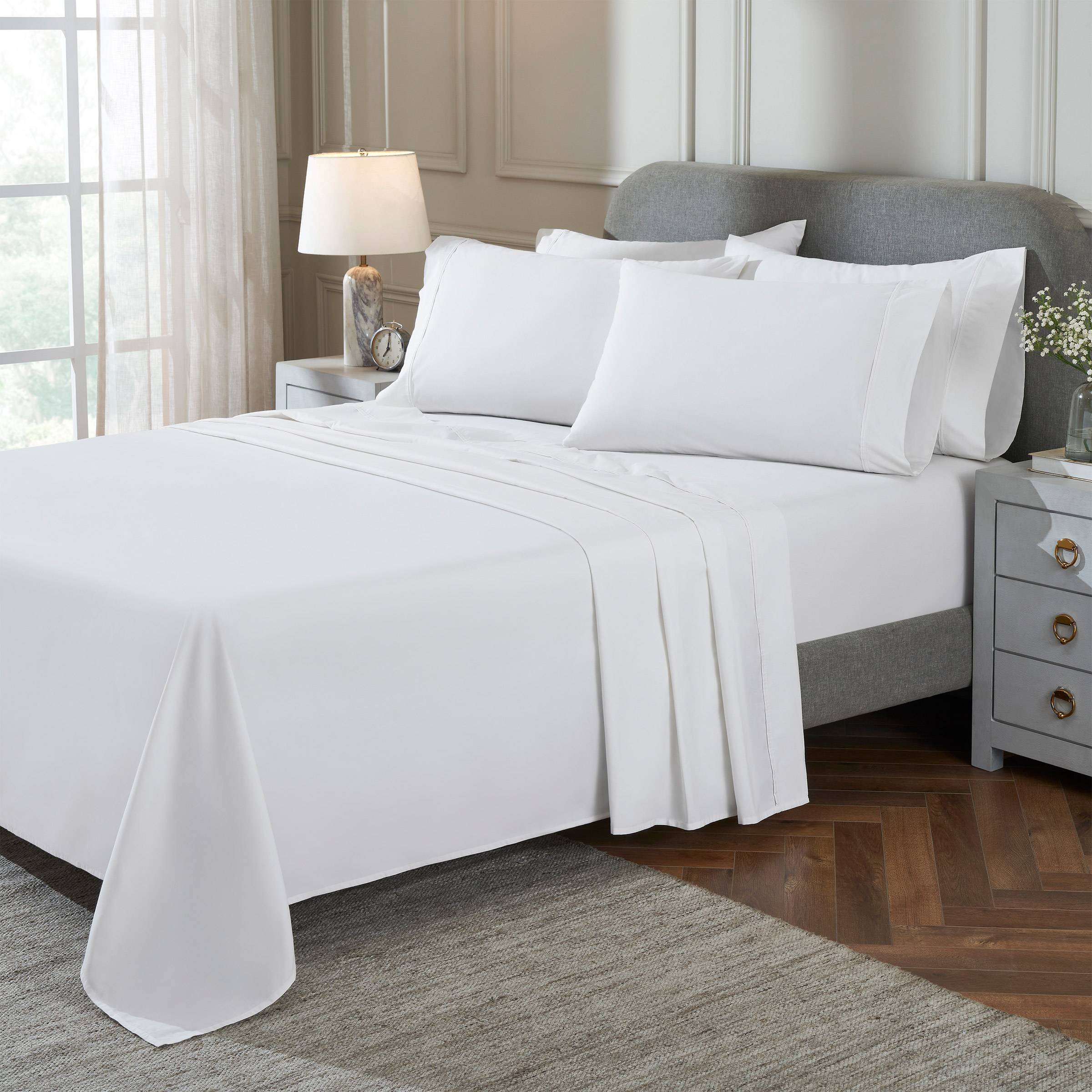 TheraLuxe by Therapedic 300 Thread Count 6-piece Peached Percale Sheet Set