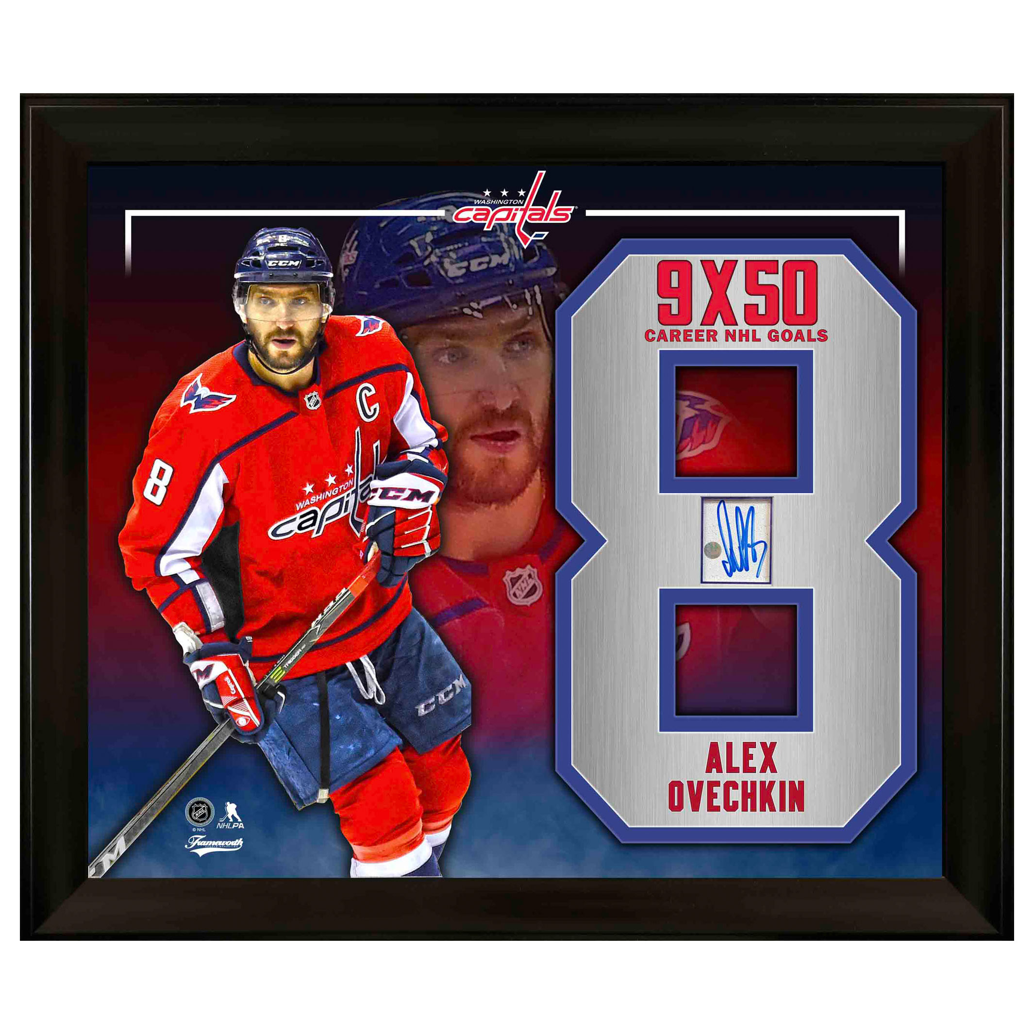 Frameworth Alex Ovechkin Washington Capitals Signed PhotoGlass Frame with Embedded Signature