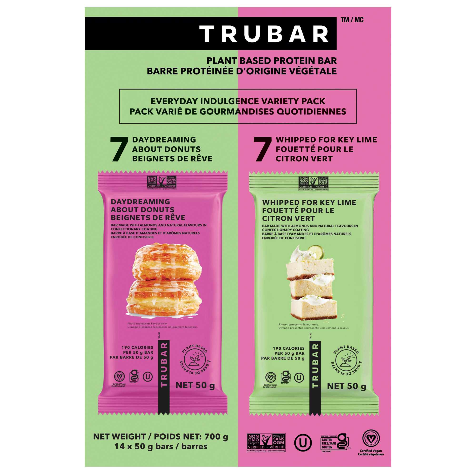 Trubar Protein Bars, Variety Pack, 14 × 50 g