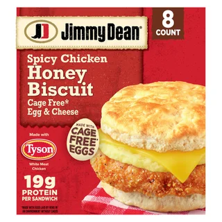 JIMMY DEAN SPICY CHICKEN & EGG BISCUIT SANDWICH 8CT