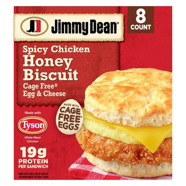 JIMMY DEAN SPCY CKN HNY+EGG BISCT 8/5.5 OZ