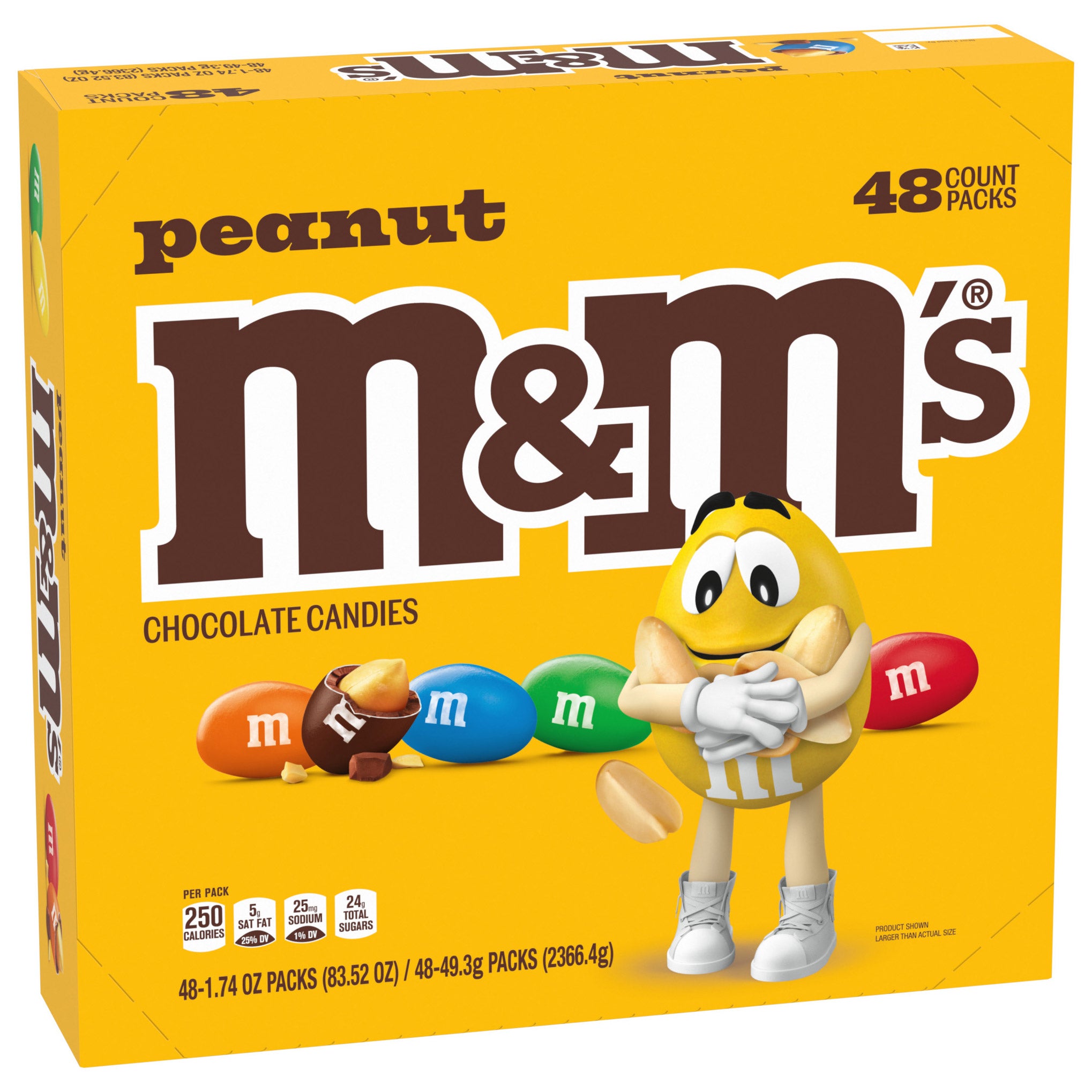 M&M's Chocolate Candy, Peanut, Full Size, 1.74 oz, 48-count | Costco