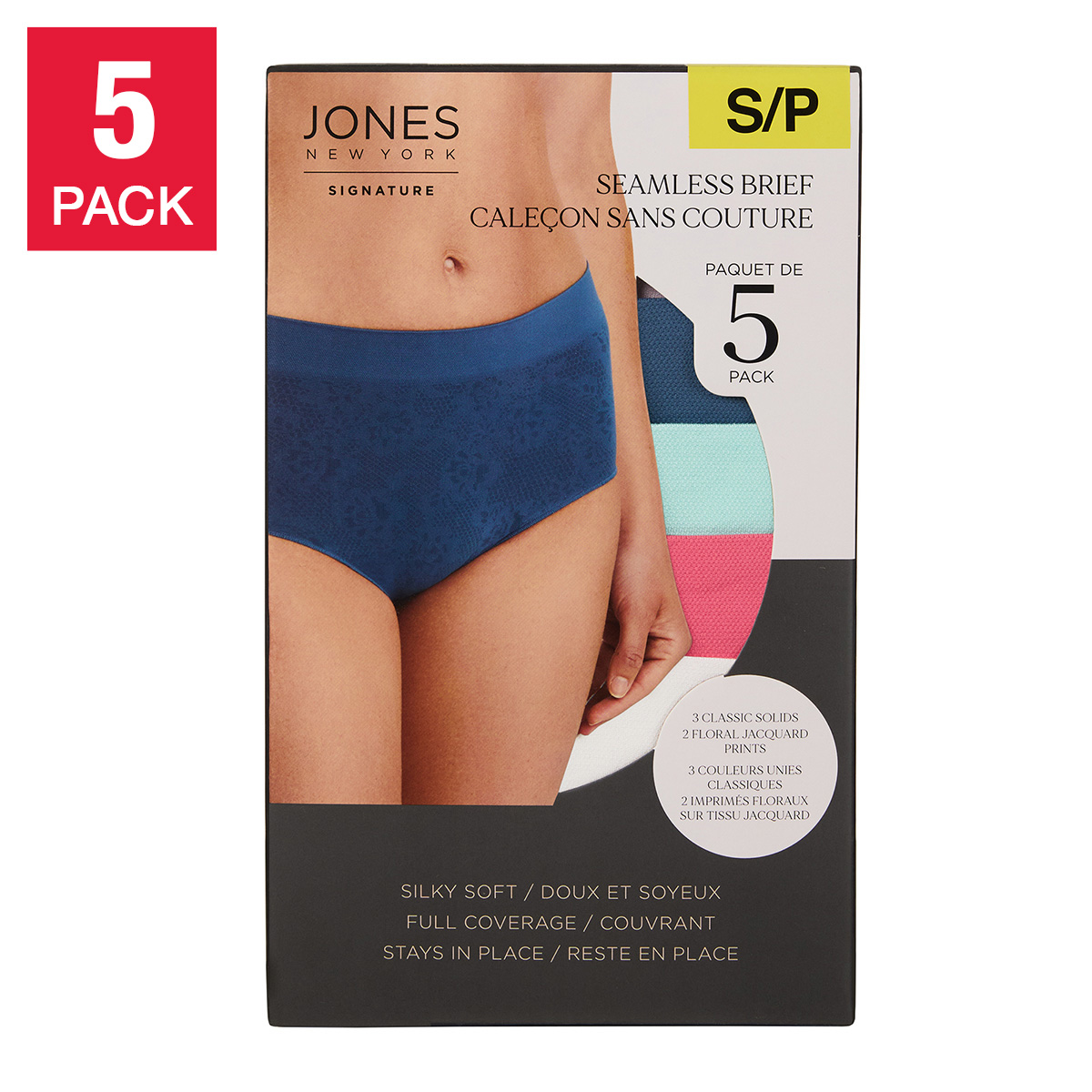 Jones New York Women's Seamless Briefs, 5-pack