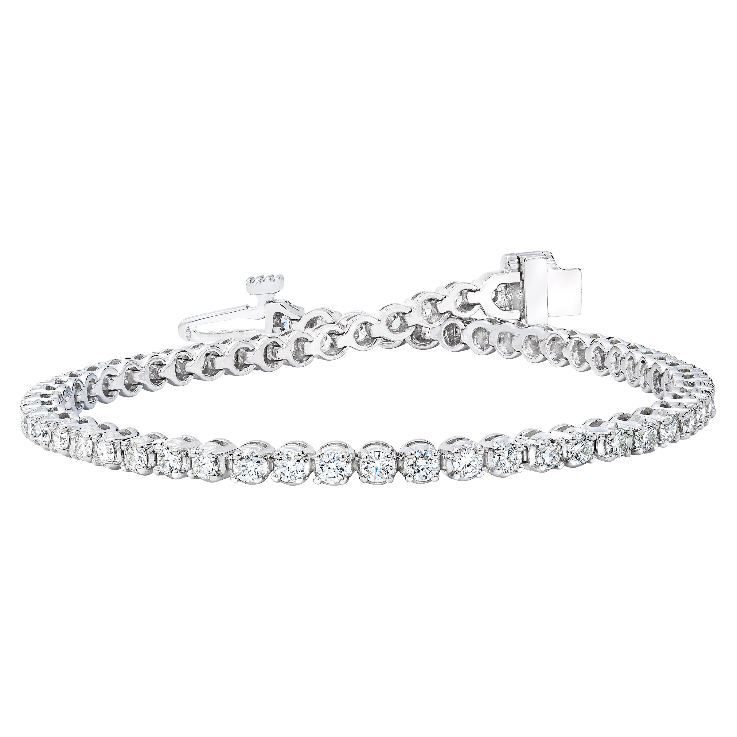 Round Brilliant 2.00 ctw VS2 Clarity  I Color Diamond 14kt White Gold Bracelet