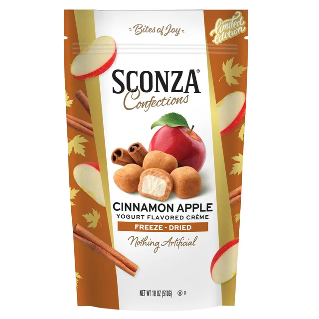 SCONZA CINNAMON APPLE BITES 18 OZ (1.12 LBS)
