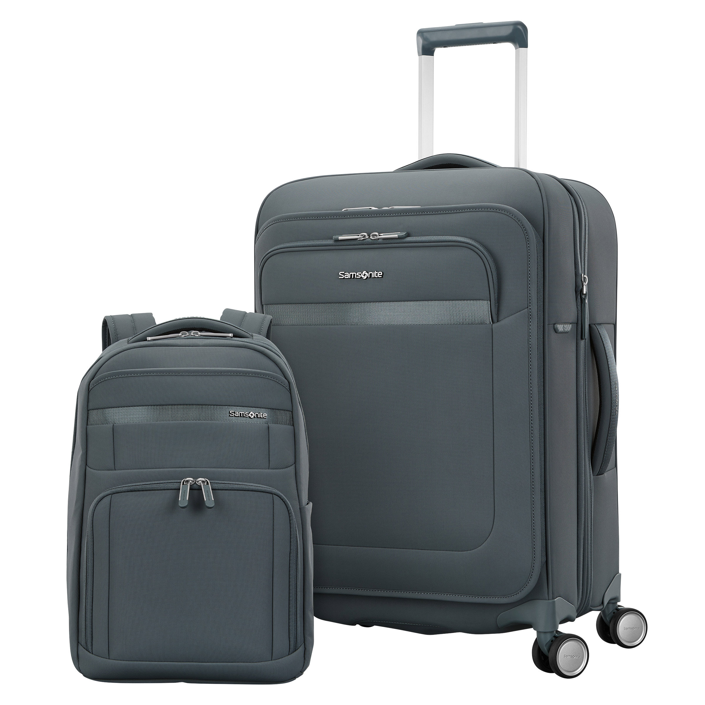 Samsonite グレー キャリーケース Samsonite Crestledge 2-piece Softside Expandable Spinner Luggage
