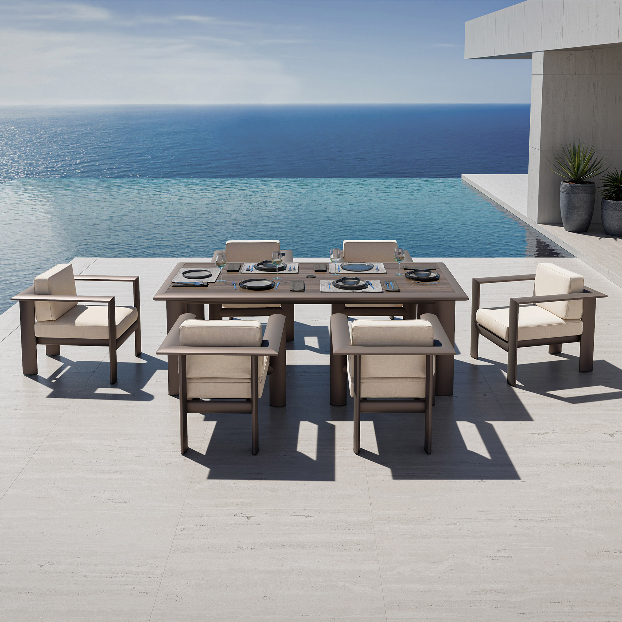 Mirador Cercle 7-piece Cushioned Outdoor Patio Dining Set | Costco