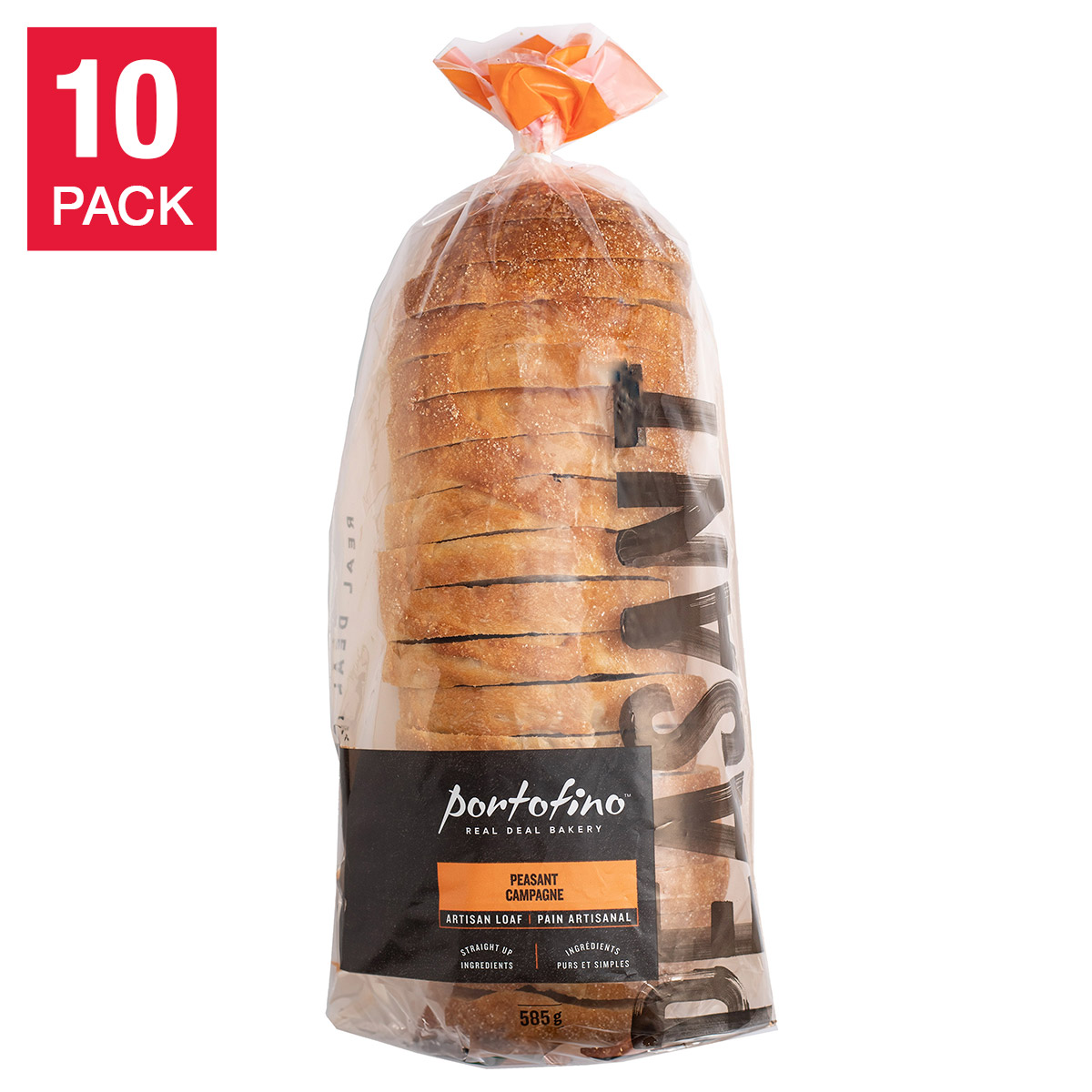 『bread』 Portofino Artisan Peasant Bread, 10 × 585 g | Costco