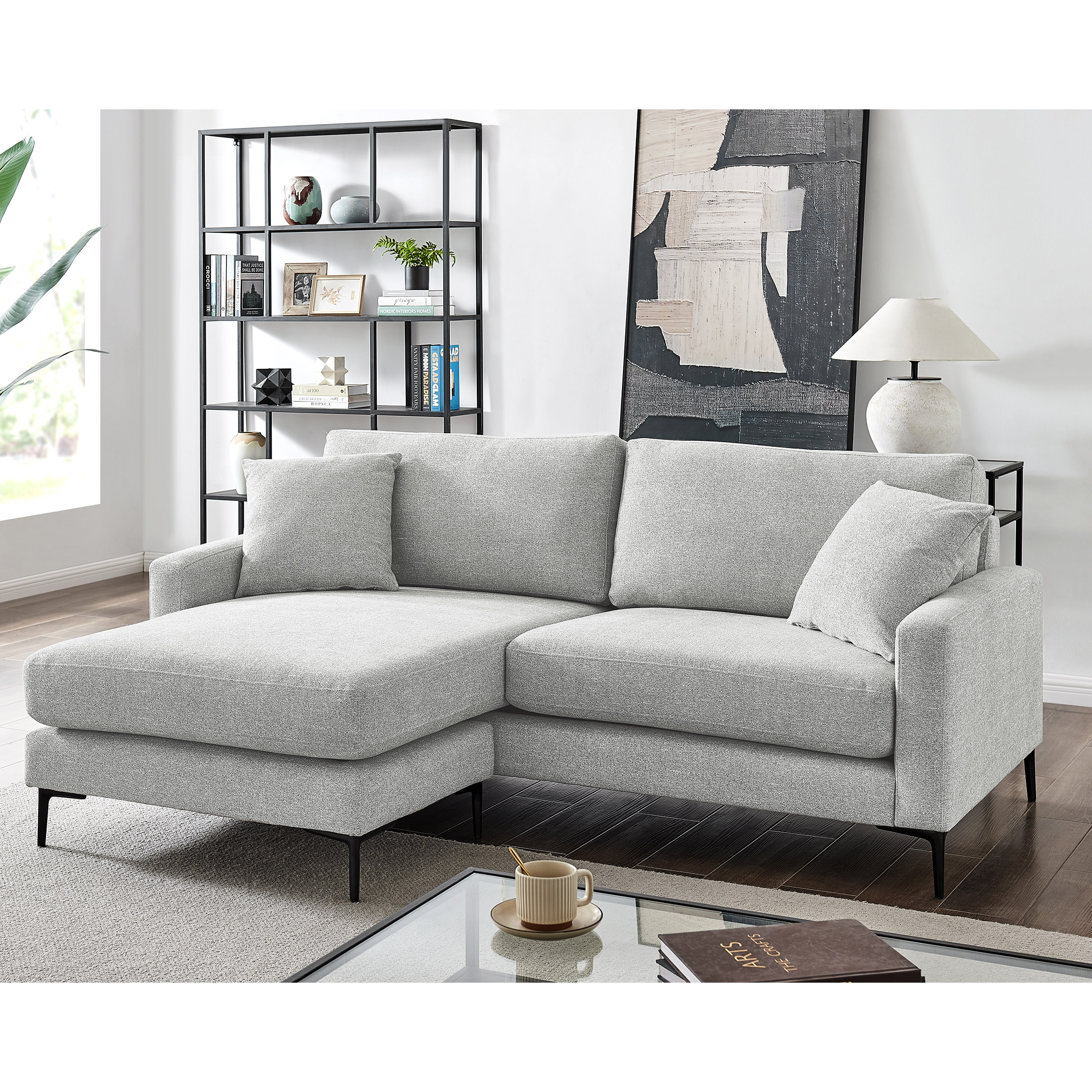 Flip Fabric Reversible Sectional, Grey