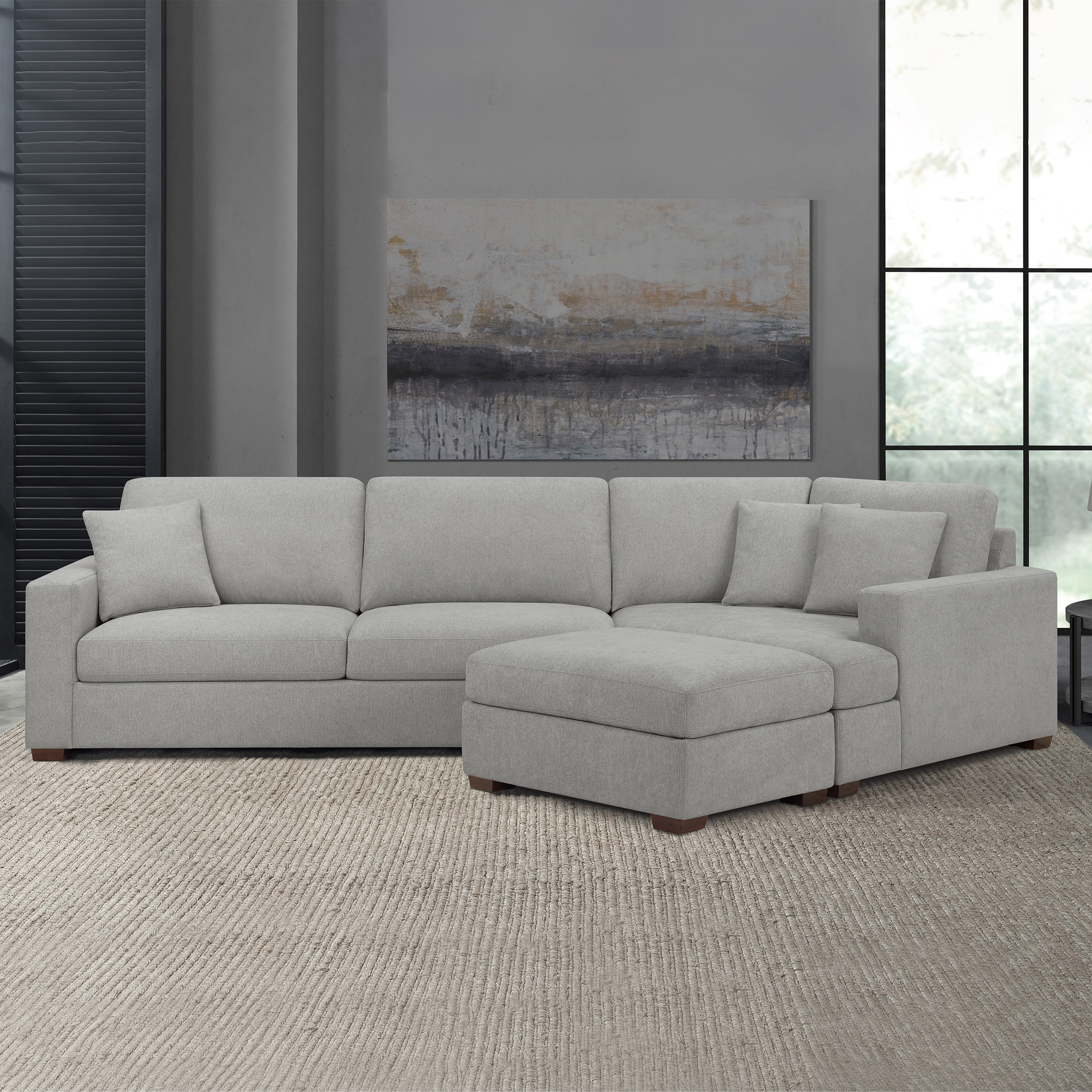 Thomasville Ezra Fabric Sectional with Ottoman | Costco