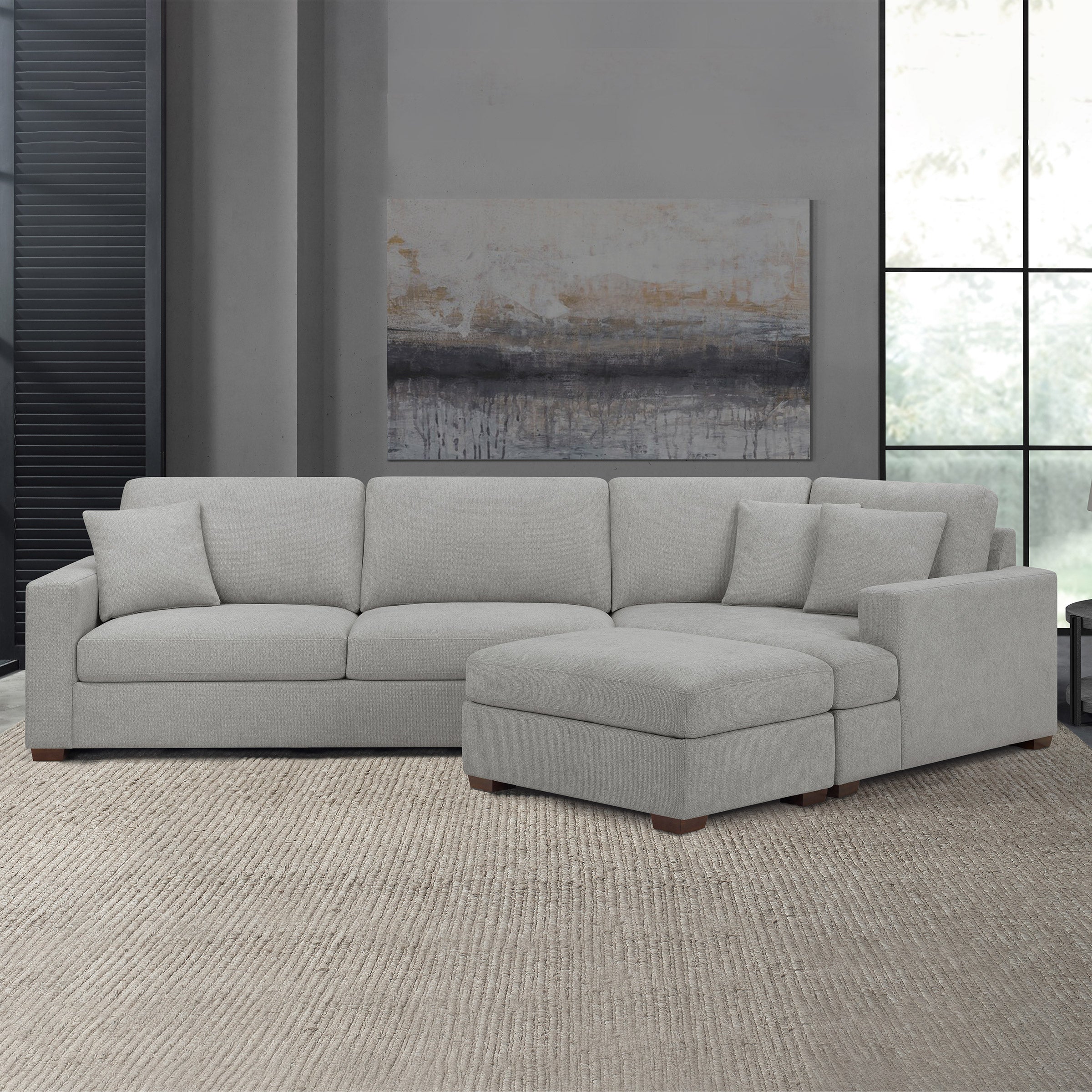 Thomasville Ezra Fabric Sectional with Ottoman | Costco