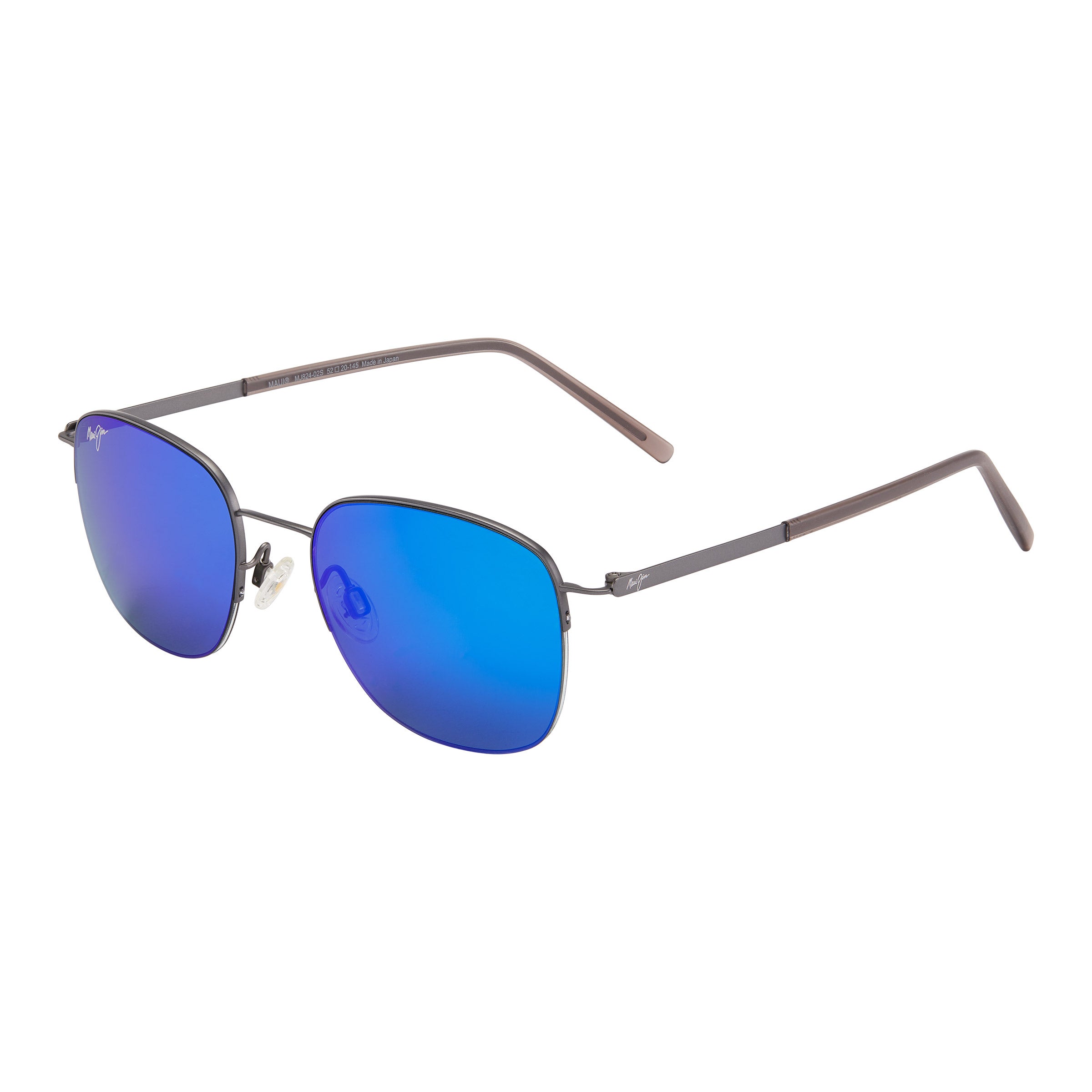 Maui Jim Crater Rim B824-02S Satin Dark Gunmetal Blue Hawaii