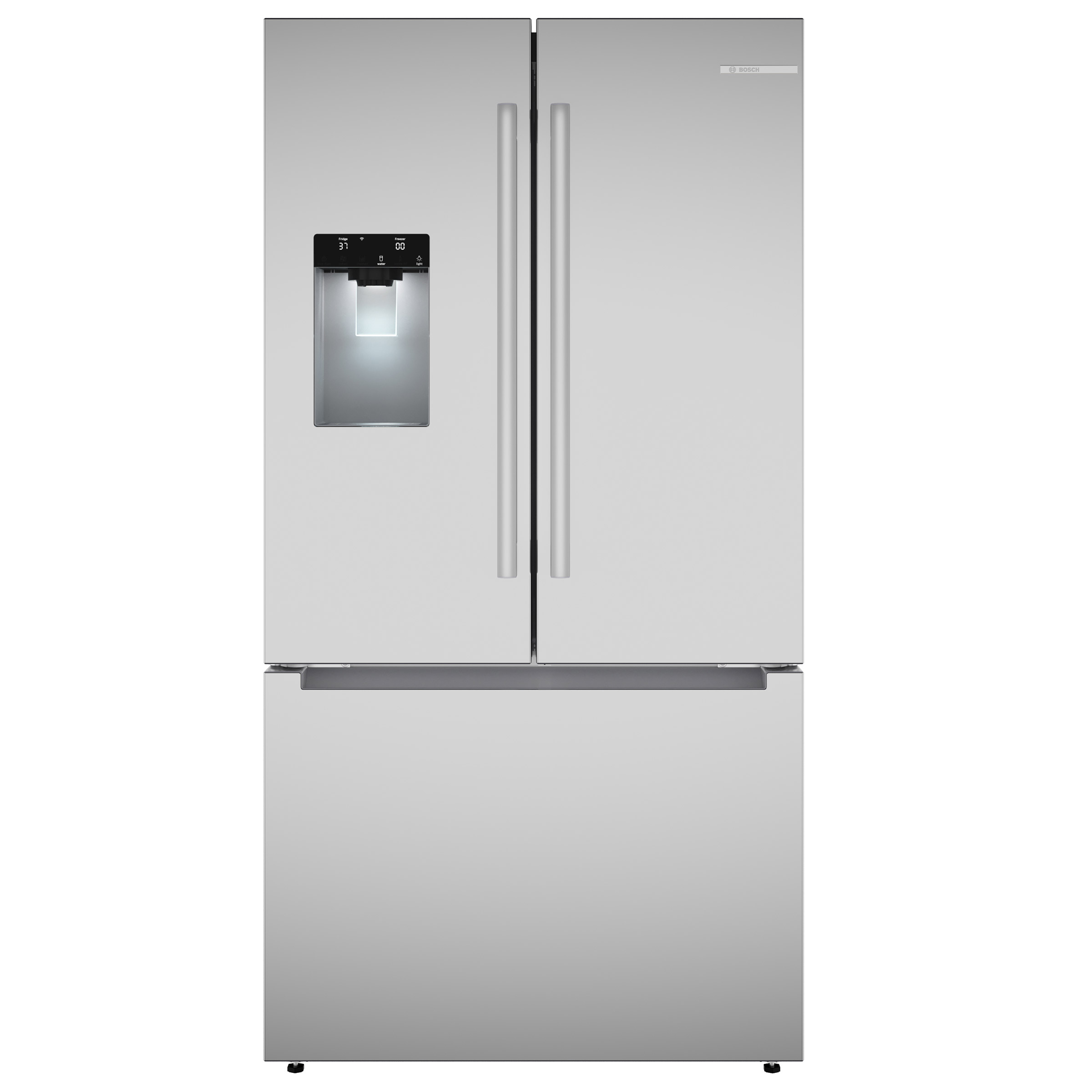 Bosch 300 Series 36 in. 26 cu.ft. Stainless Steel Standard Depth French Door Refrigerator With External Water and Ice Dispenser