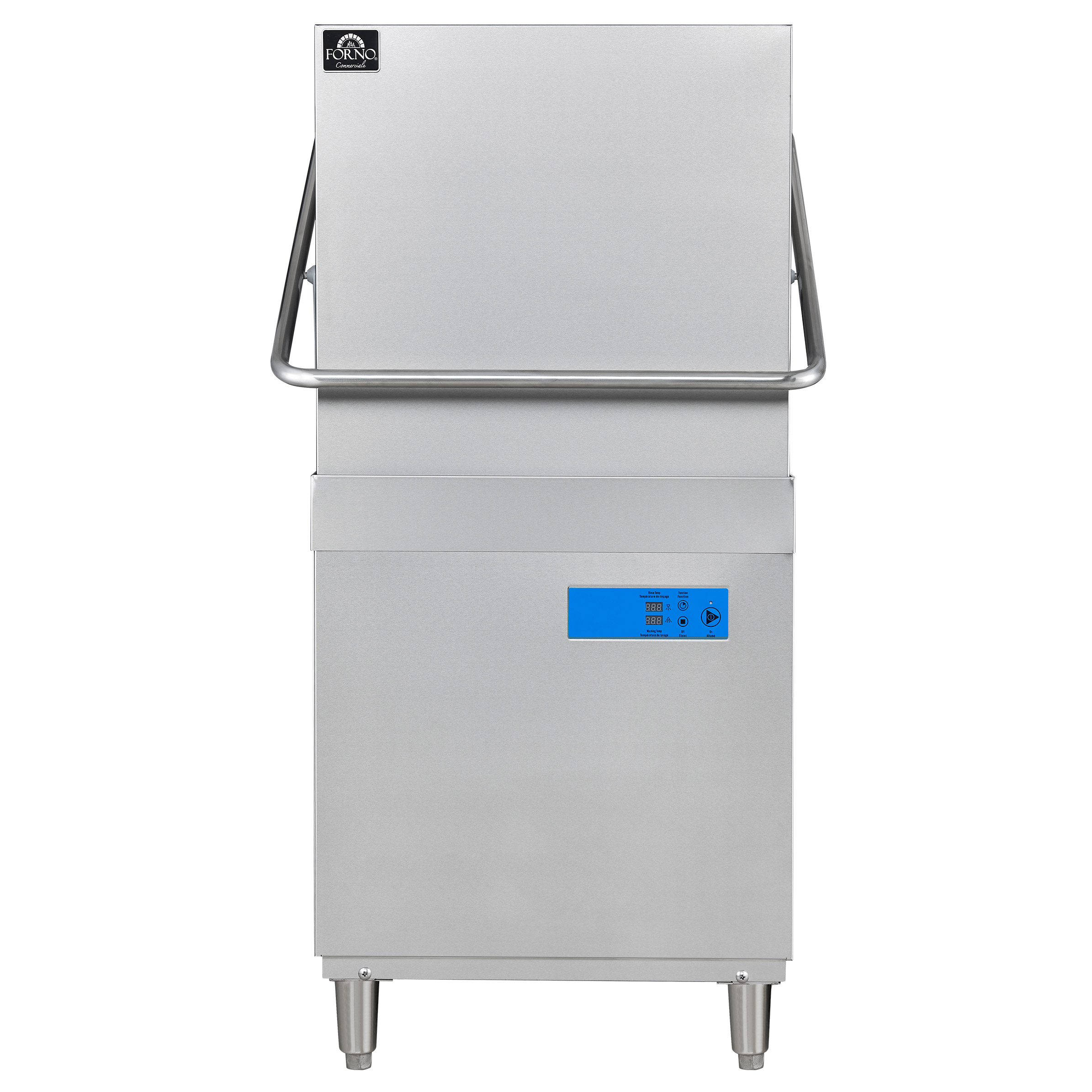Forno 28.14 in. Stainless Steel Hood Type Commercial Dishwasher with Washing Capacity of 60 Racks Per Hour