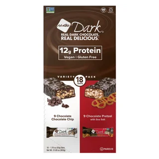 NuGo Dark Chocolate Protein Bars, Variety Pack, 1.76 oz, 18-count