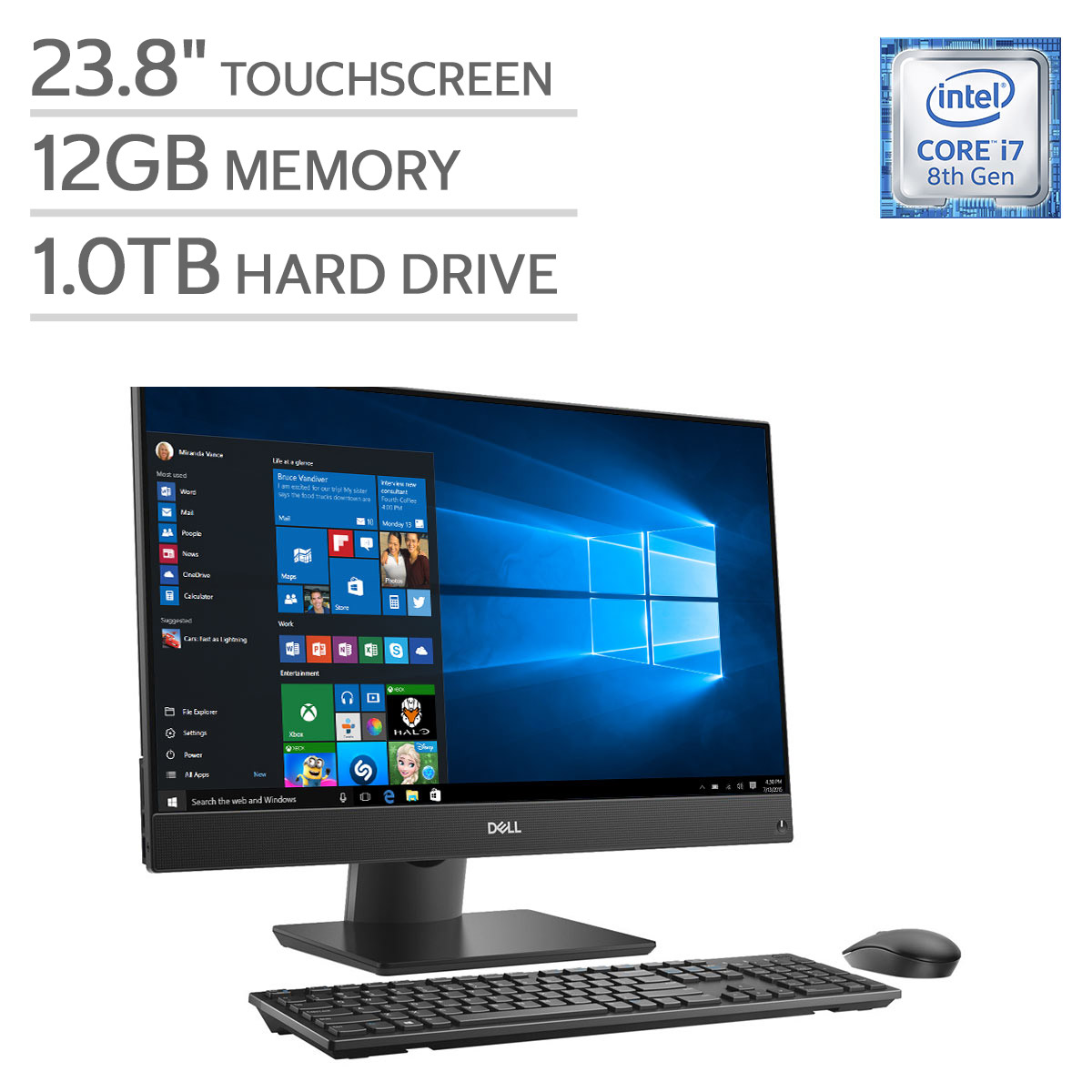 DELL Inspiron 5759 i7 新品SSD Office2021 Dell Inspiron 24 5000 Series Touchscreen All-in-One Desktop