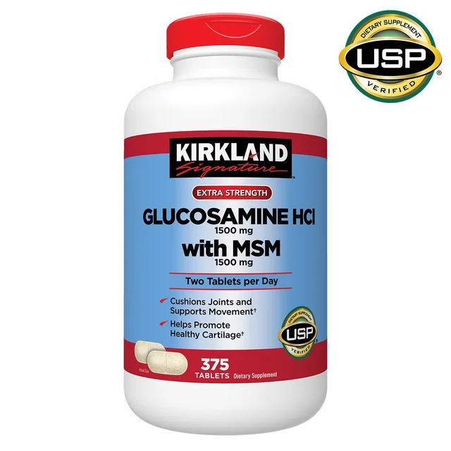 Kirkland Signature Extra Strength Glucosamine with MSM, 375 Tablets