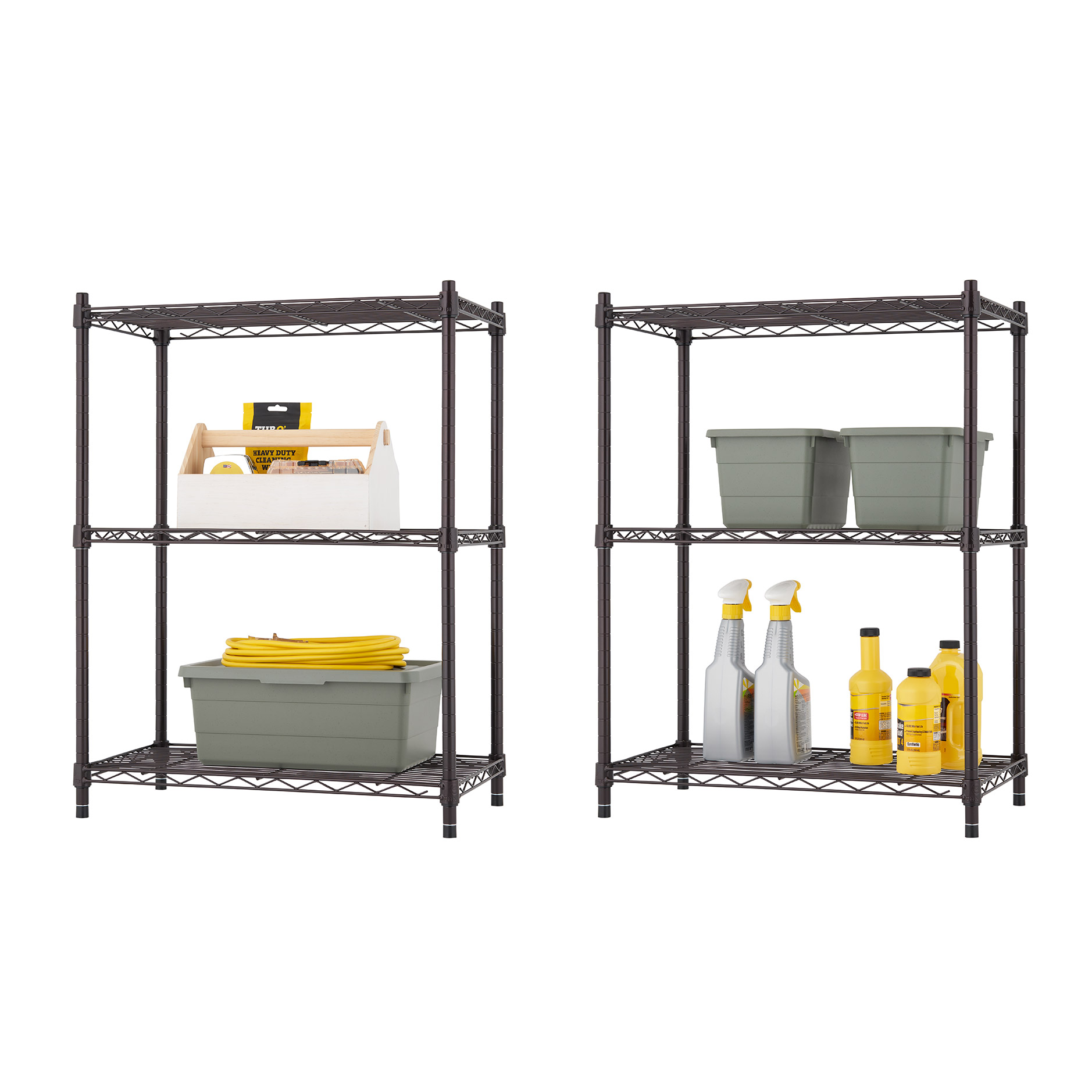 TRINITY 3-tier Modular Wire Shelving Rack 23" x 13" x 30"  NSF  2-pack