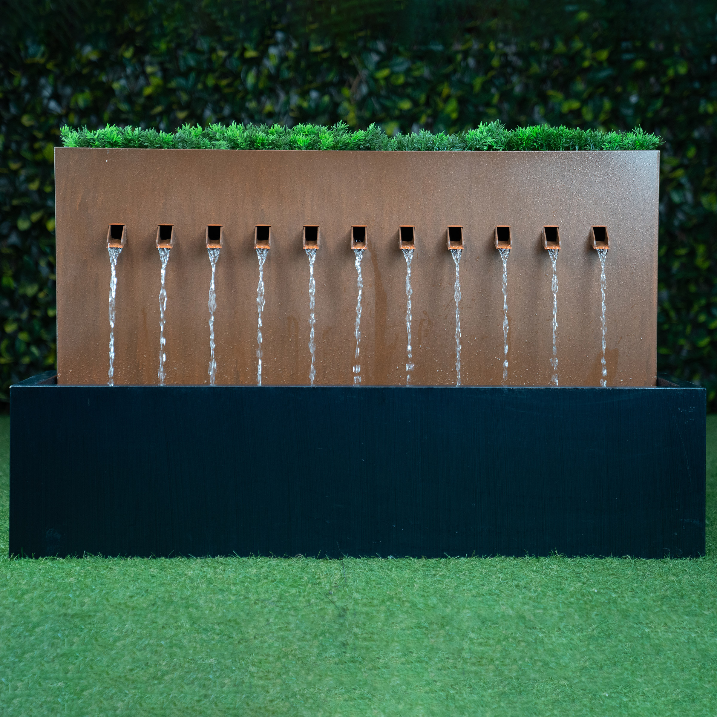 Fontaine-Zinc Métal Rectangle Avec Jardinière | Costco
