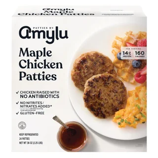AMYLU MAPLE CHICKEN PATTIES 36 OUNCE PACKAGE