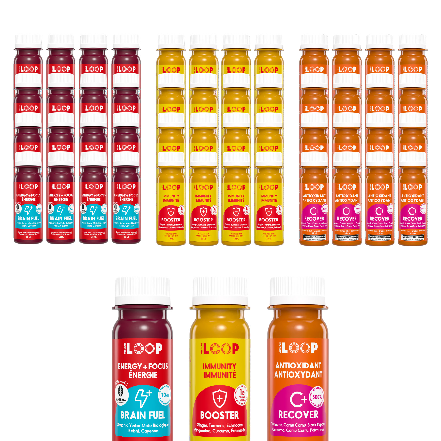 LOOP Immunity, Antioxidant and Energy Shots, 48 × 60 mL