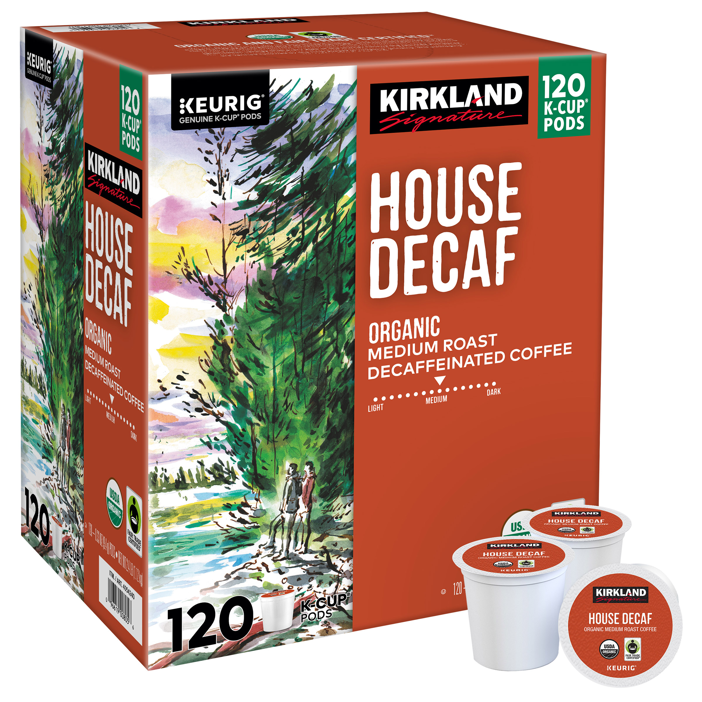 Kirkland Signature Coffee Organic House Decaf K-Cup Pod, 120-count | Costco