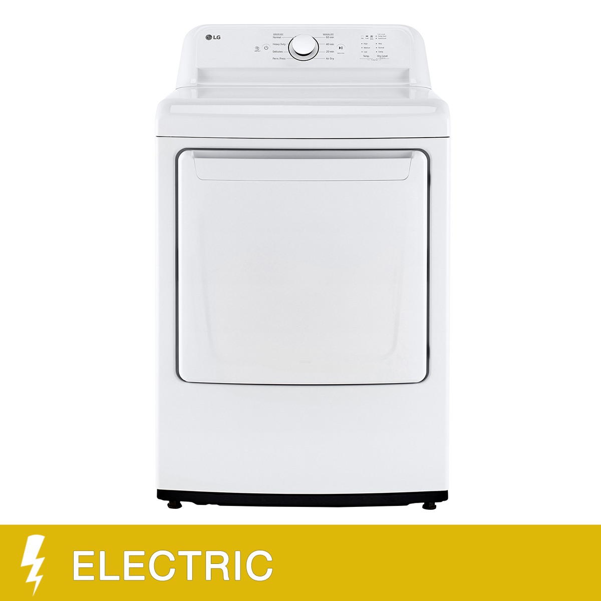 LG 7.3 cu ft. White Electric Ultra Large Capacity Dryer with Sensor Dry Technology