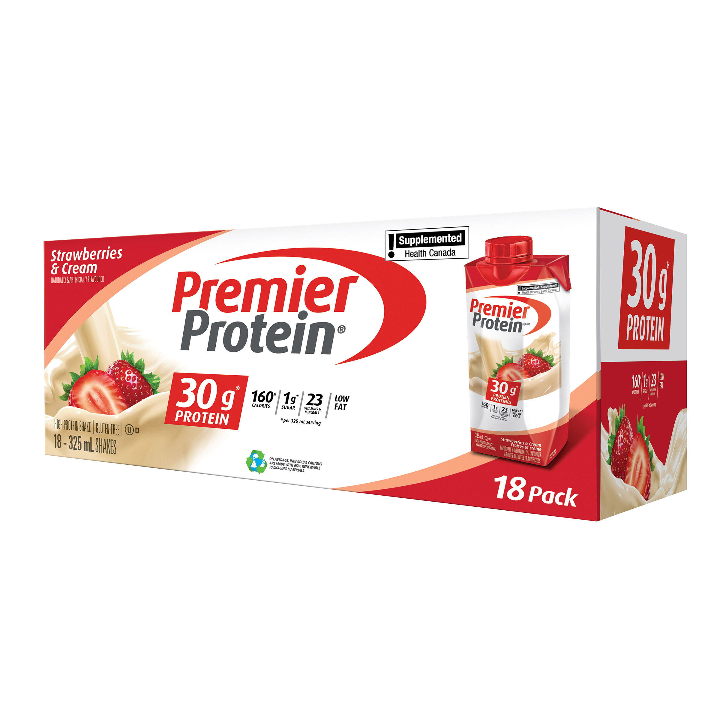 Premier Protein High-protein Strawberry Shake 325 mL, 18-count