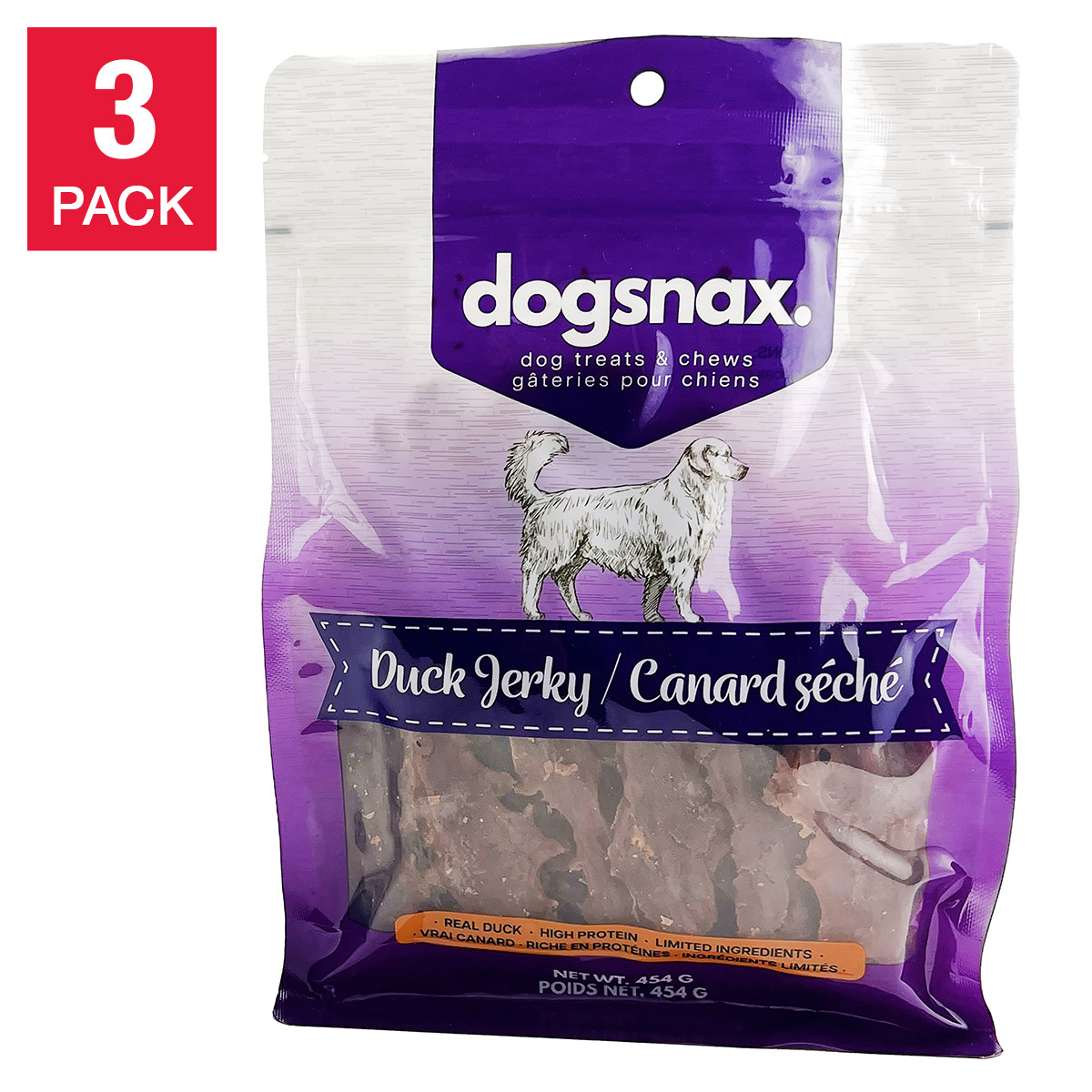 Dogsnax Duck Jerky, 454 g