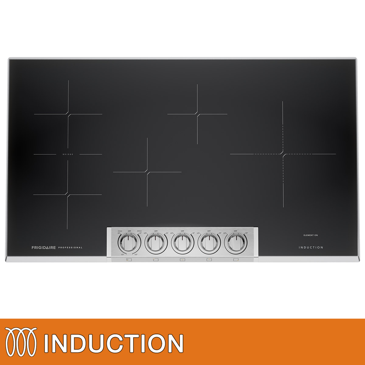 Frigidaire Professional 36 in.  Stainless Steel Induction 5 Element Cooktop with Bridge Element