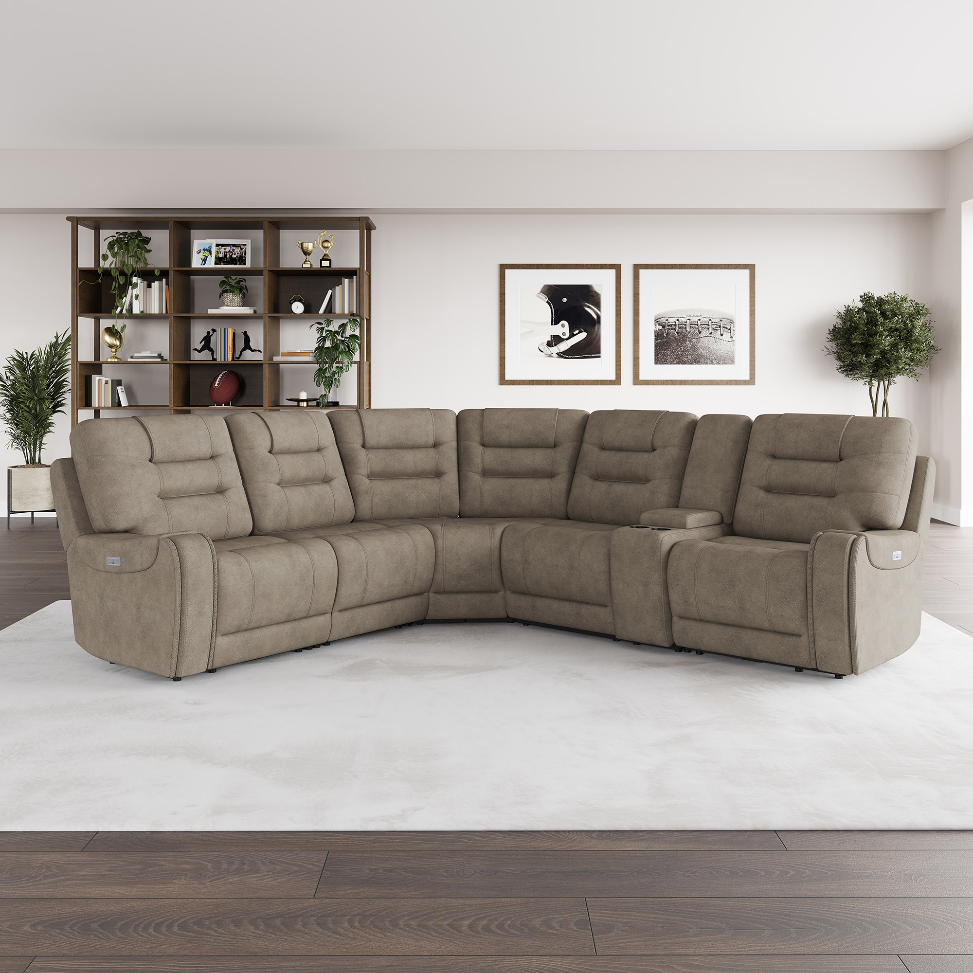 Barcalounger Carmelo Fabric Power Reclining Sectional with Power Headrests  | Costco