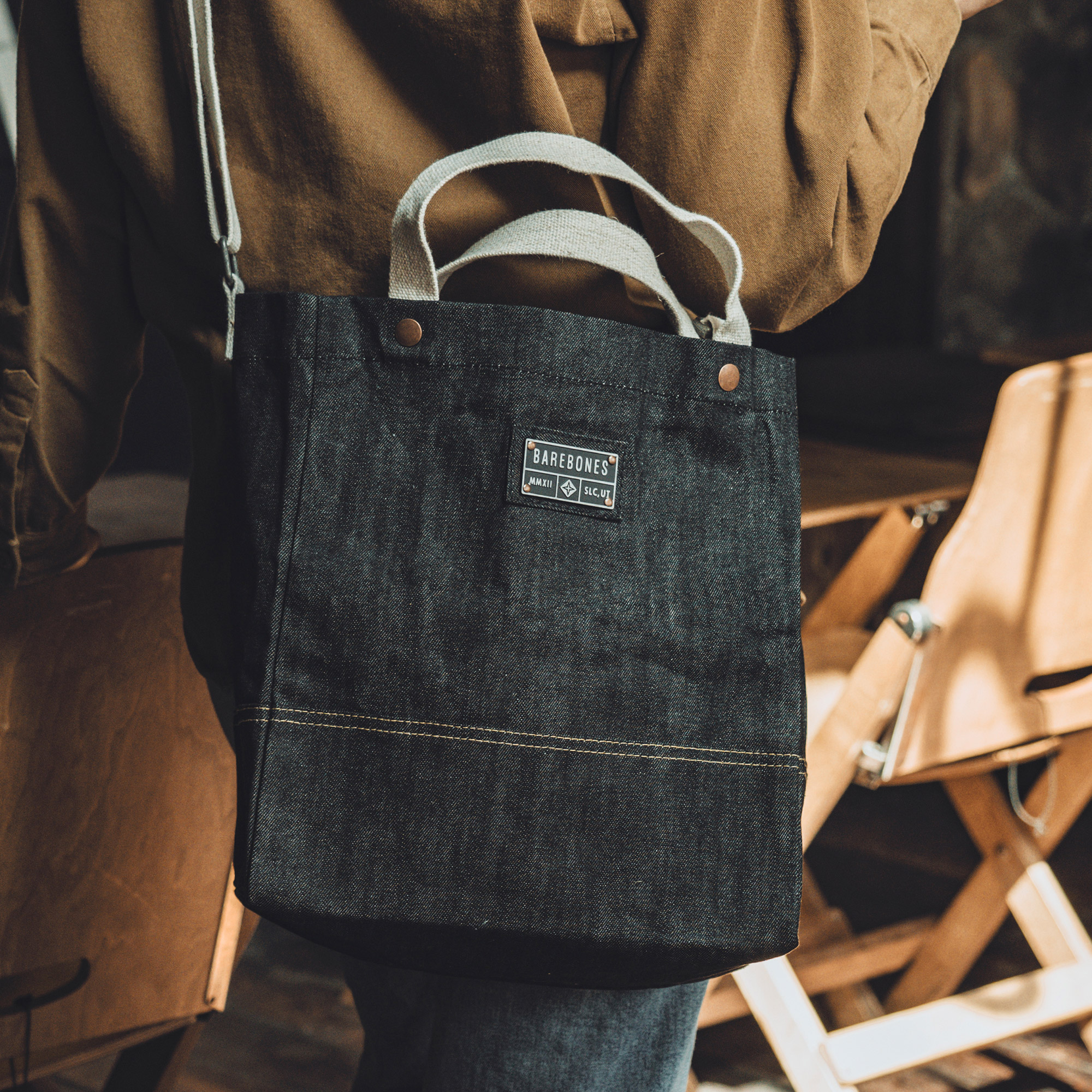 Barebones Neelum 2-piece Denim Tote Set | Costco