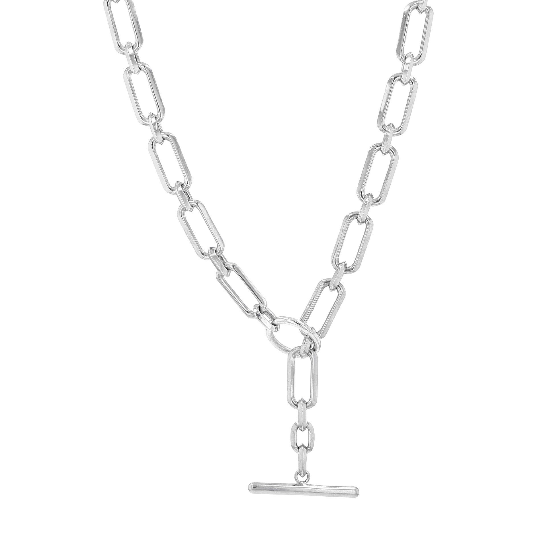 Sheryl Lowe Gwyneth Sterling Silver Toggle Chain Neckace | Costco