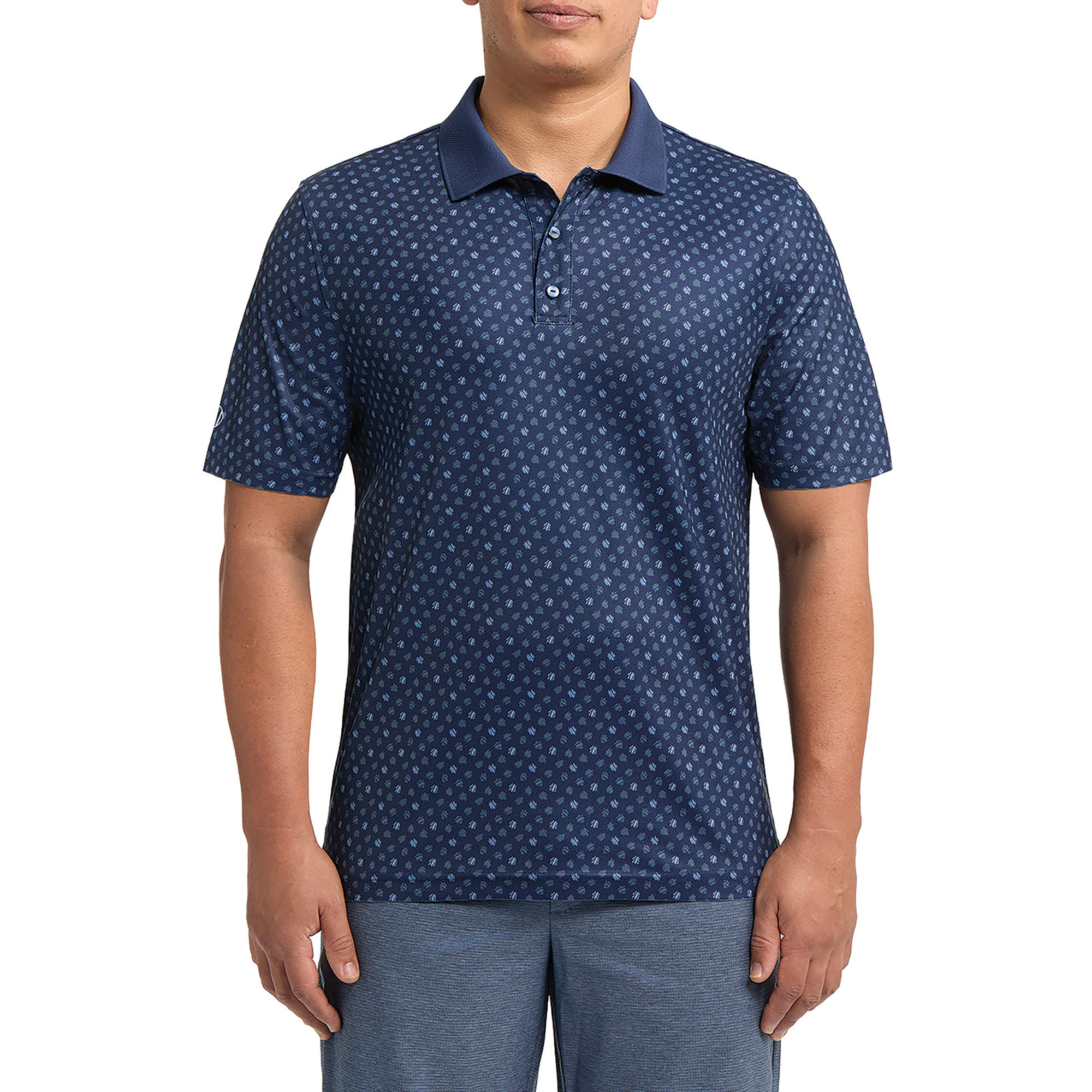 Sunice Men’s Short Sleeve Printed Textured Polo
