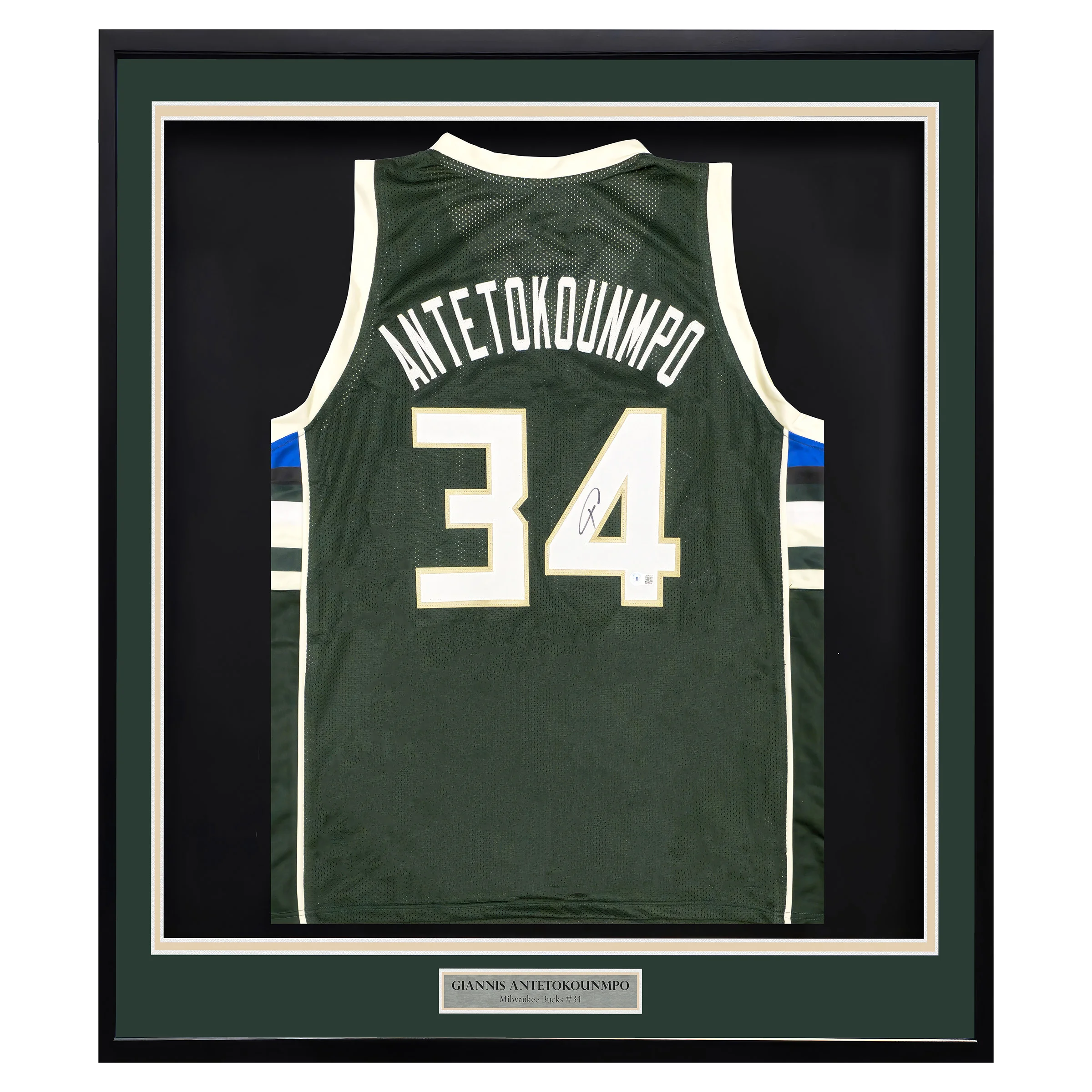 Giannis Antetokounmpo Autographed Framed Green Milwaukee Bucks