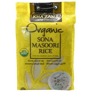 Khazana Organic Sona Masoori Rice, 20 lbs