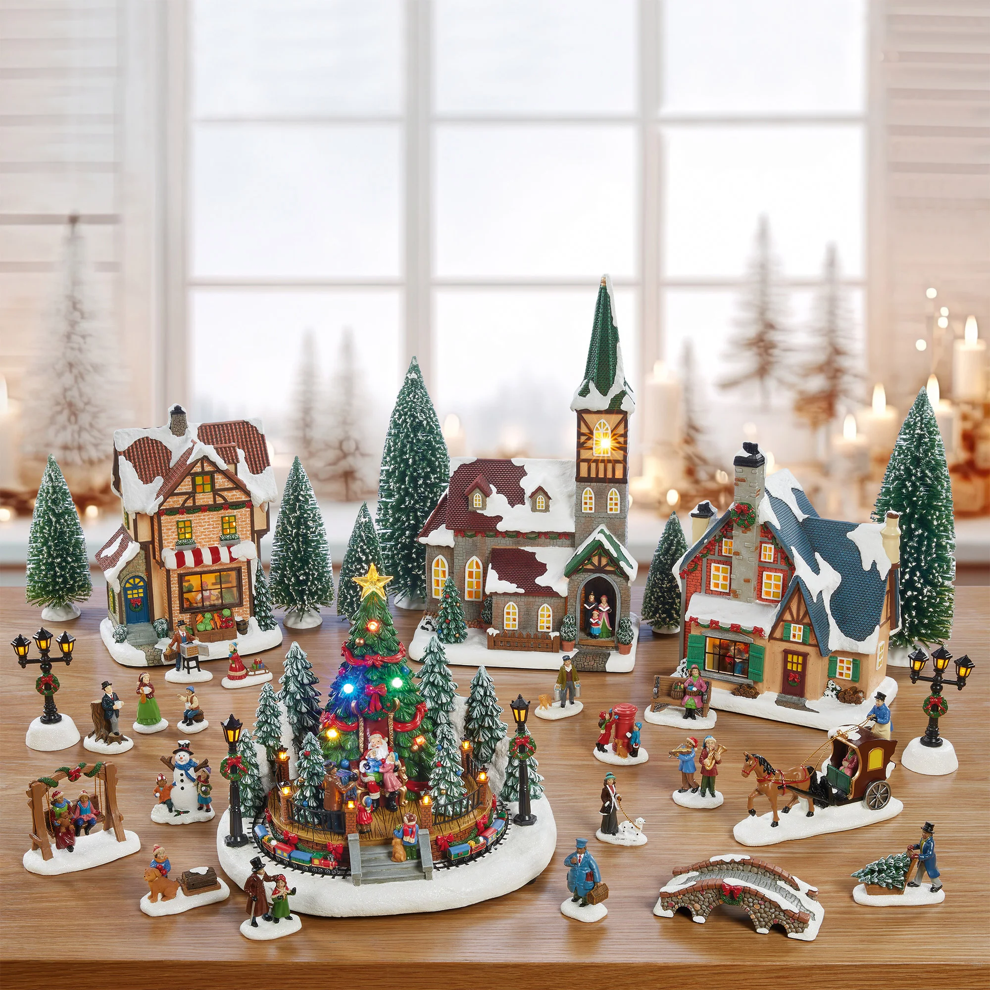 Christmas Village with Lights and Music 30 pieces | Costco