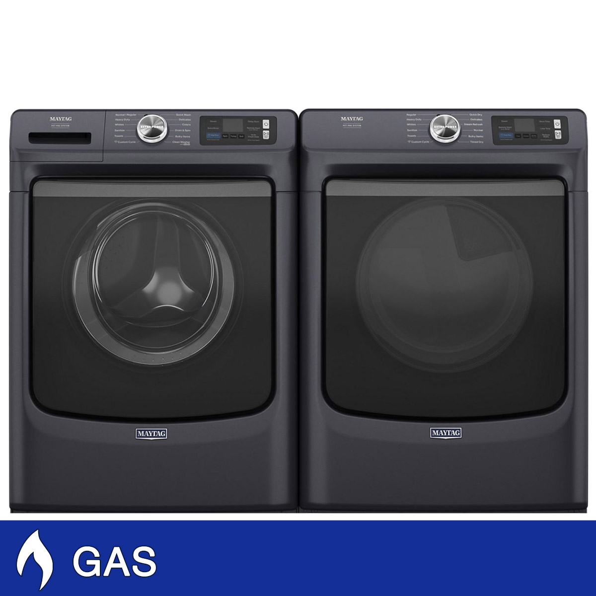 Maytag Smart Pet Pro 5.0 cu. ft. Front Load Washer and 7.4 cu. ft. GAS Dryer