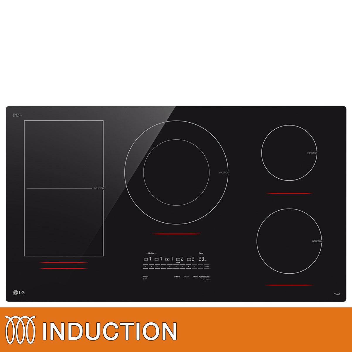 LG 36” Smart Induction Cooktop with UltraHeat 5.0kW Element