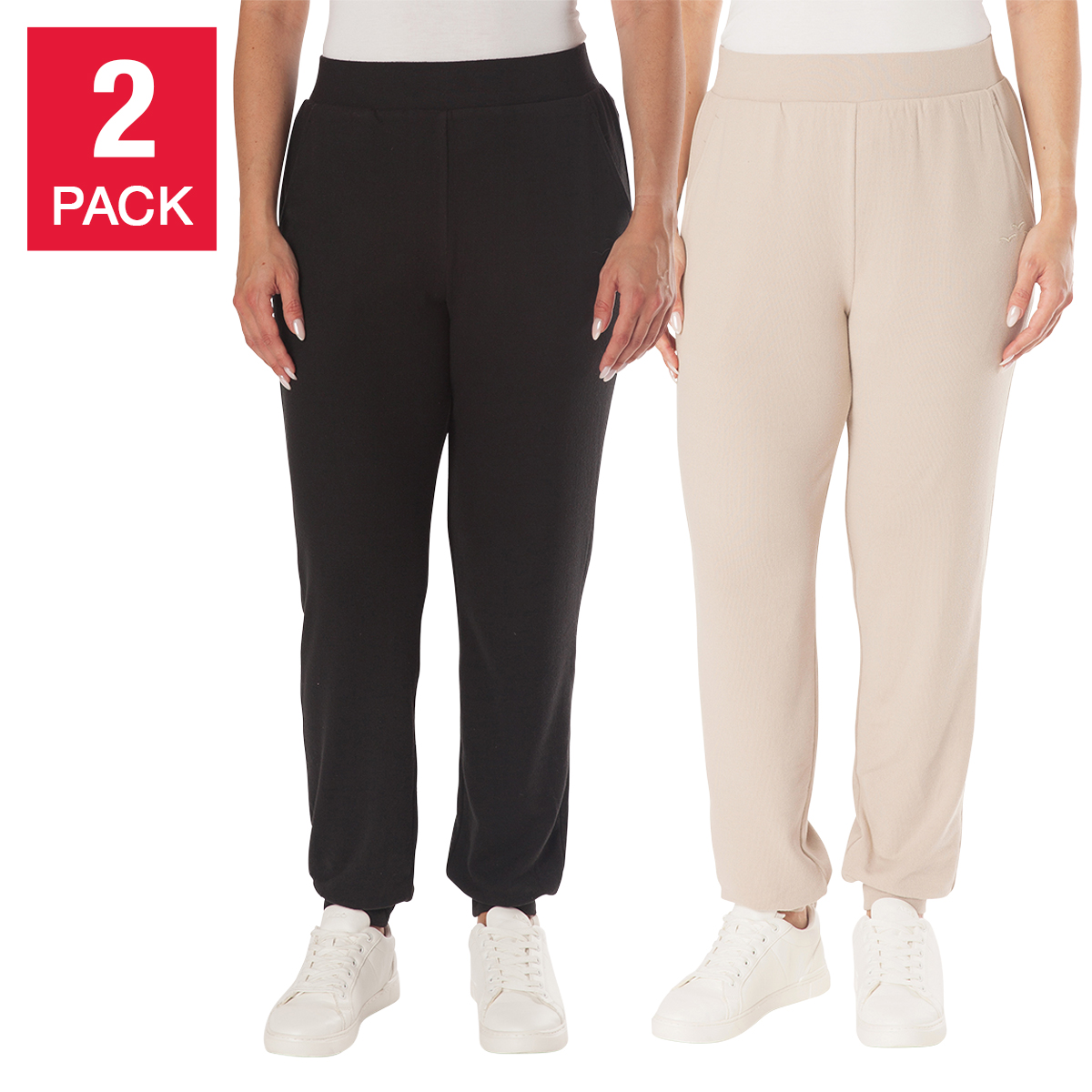 LAZYPANTS Women’s Hacci Knit Joggers, 2-pack